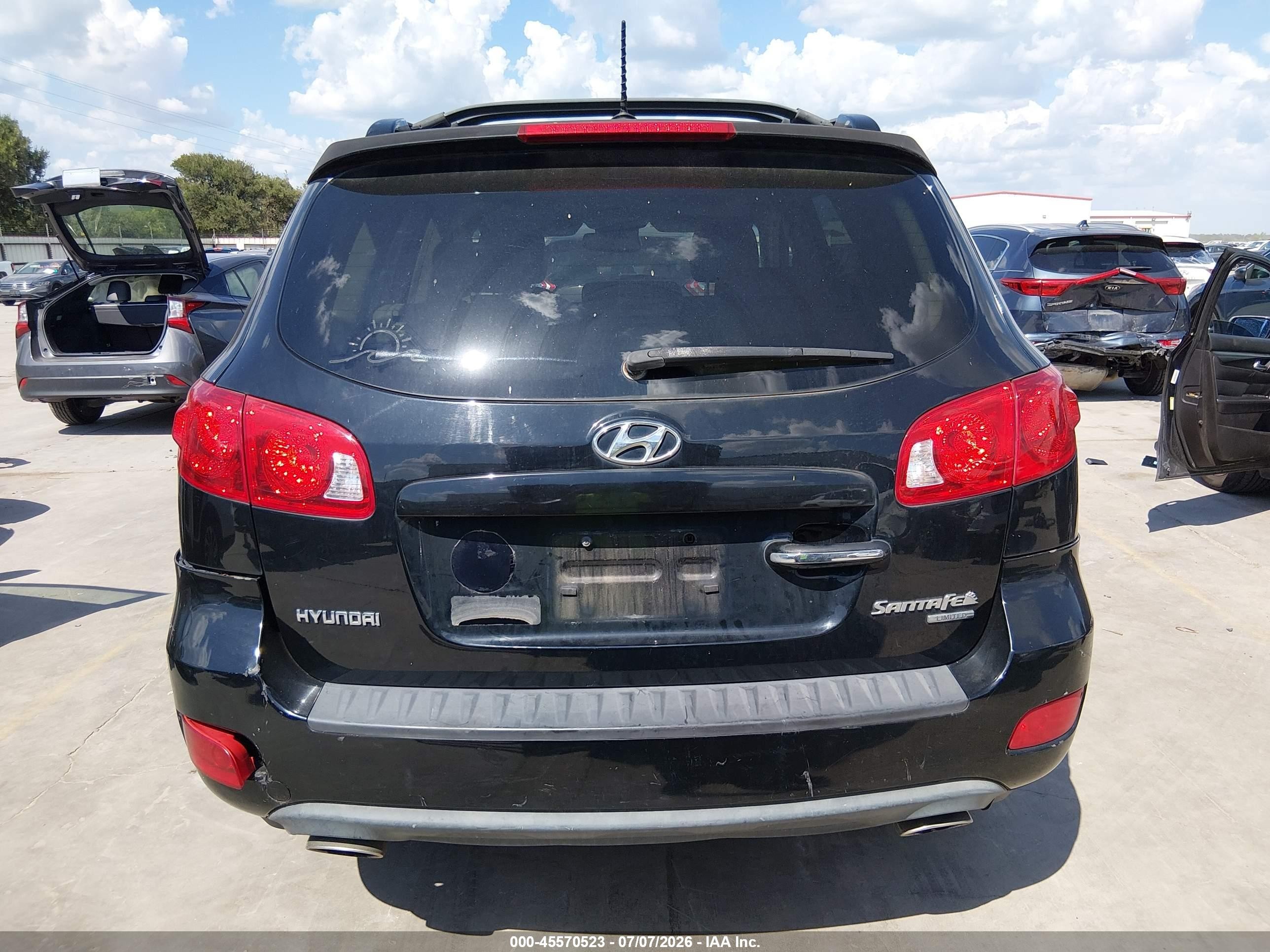 2009 Hyundai Santa Fe Limited Black vin: 5NMSH13E09H320124