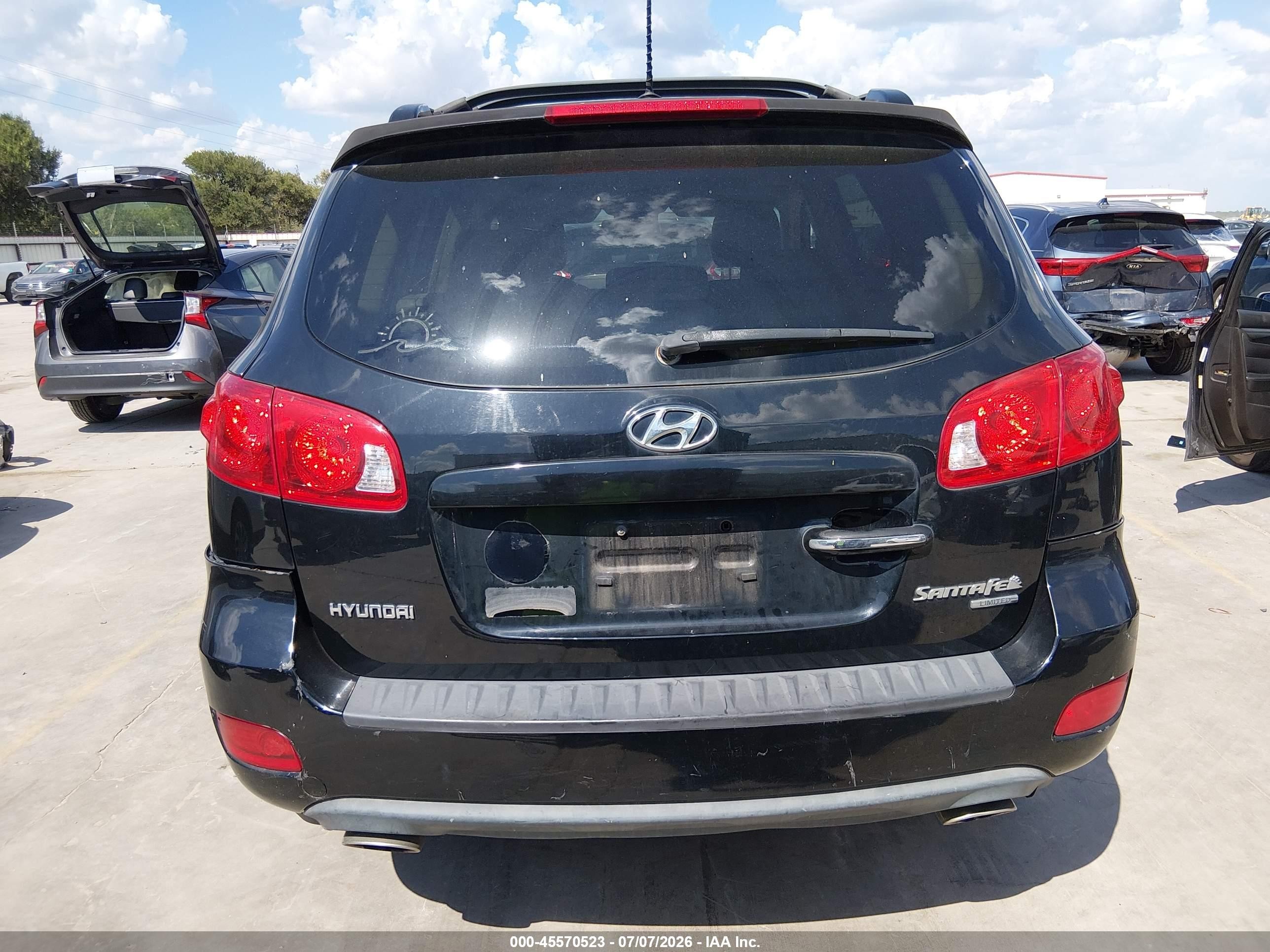 2009 Hyundai Santa Fe Limited Black vin: 5NMSH13E09H320124