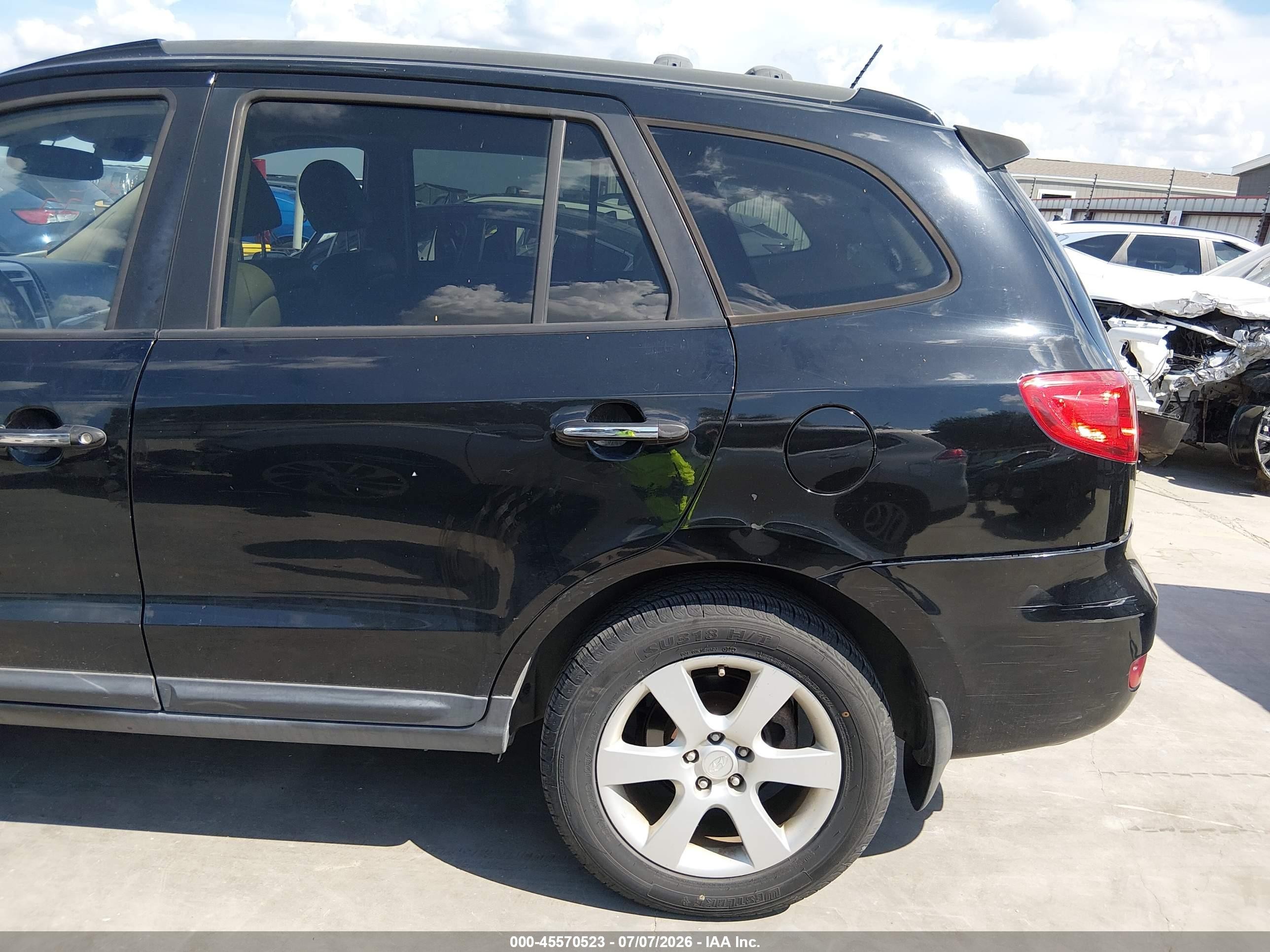 2009 Hyundai Santa Fe Limited Black vin: 5NMSH13E09H320124