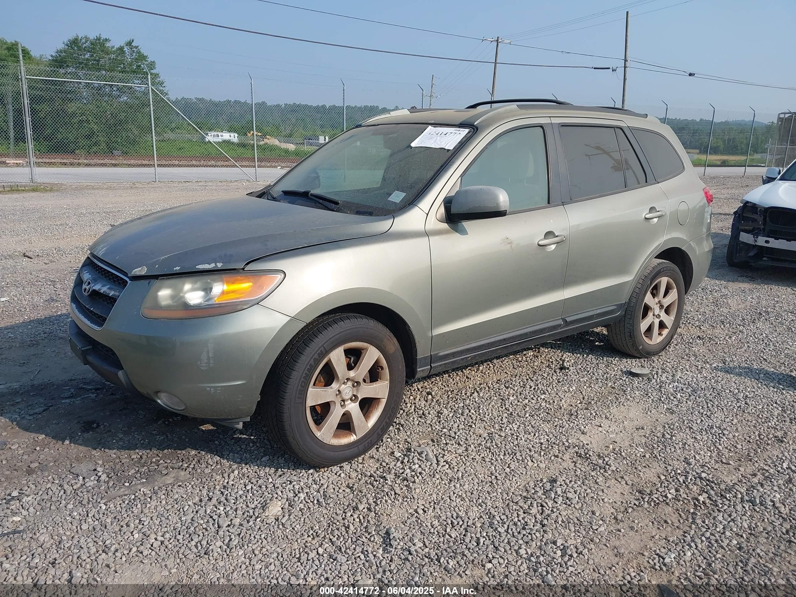 2007 Hyundai Santa Fe Limited/se Green vin: 5NMSH13E17H024915