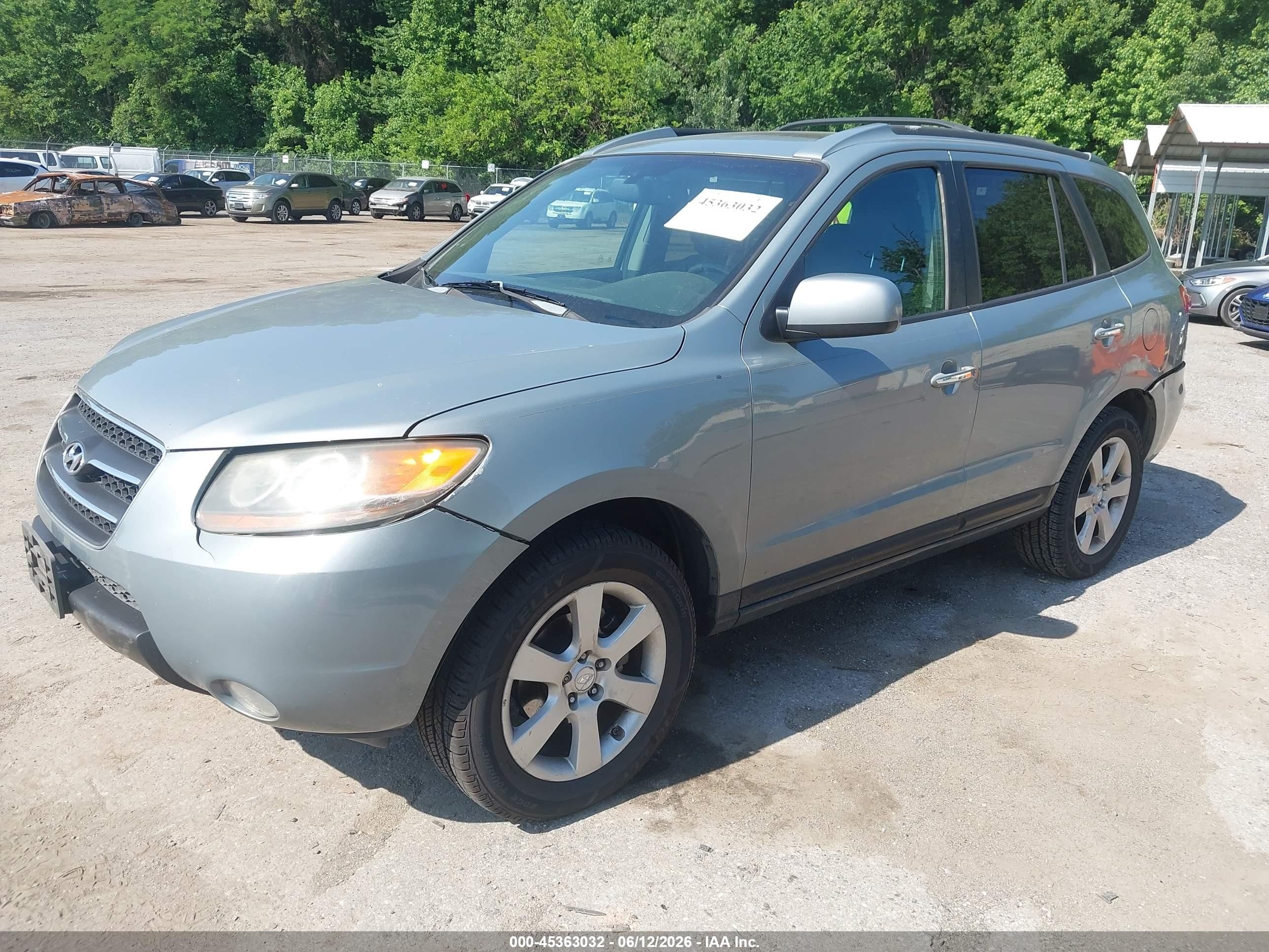 2007 Hyundai Santa Fe Limited/se Light Blue vin: 5NMSH13E17H086864