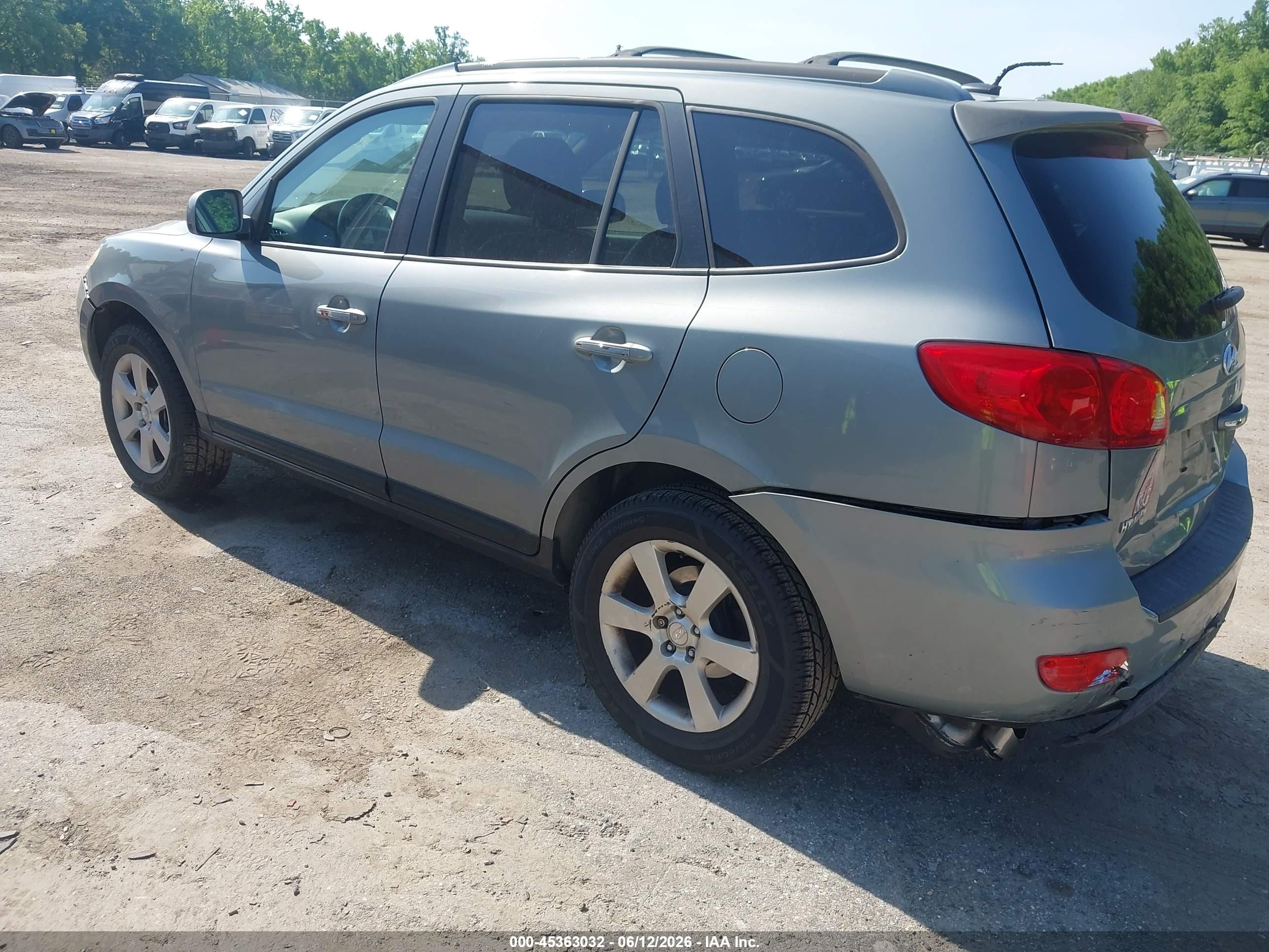 2007 Hyundai Santa Fe Limited/se Light Blue vin: 5NMSH13E17H086864