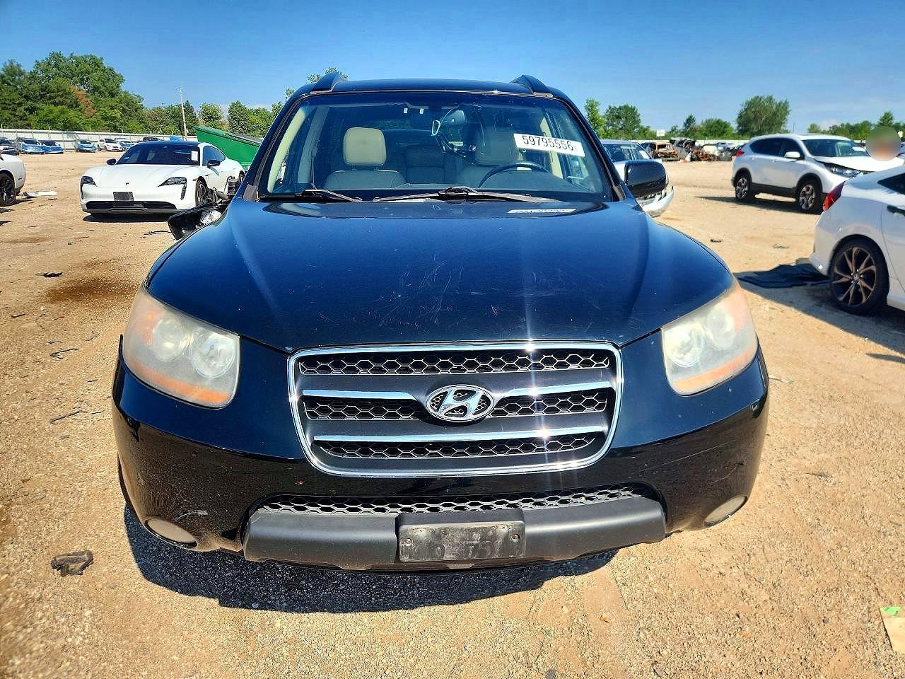 2008 Hyundai Santa Fe Se Black vin: 5NMSH13E18H221147