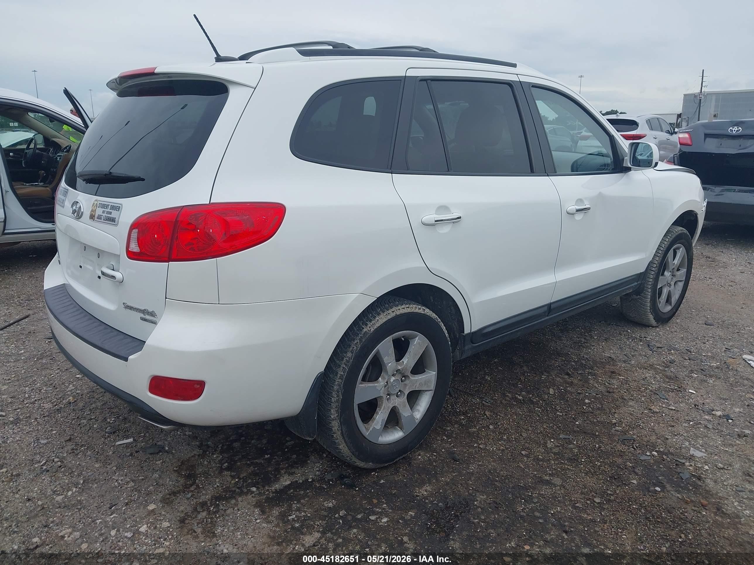 2009 Hyundai Santa Fe Limited White vin: 5NMSH13E19H279499
