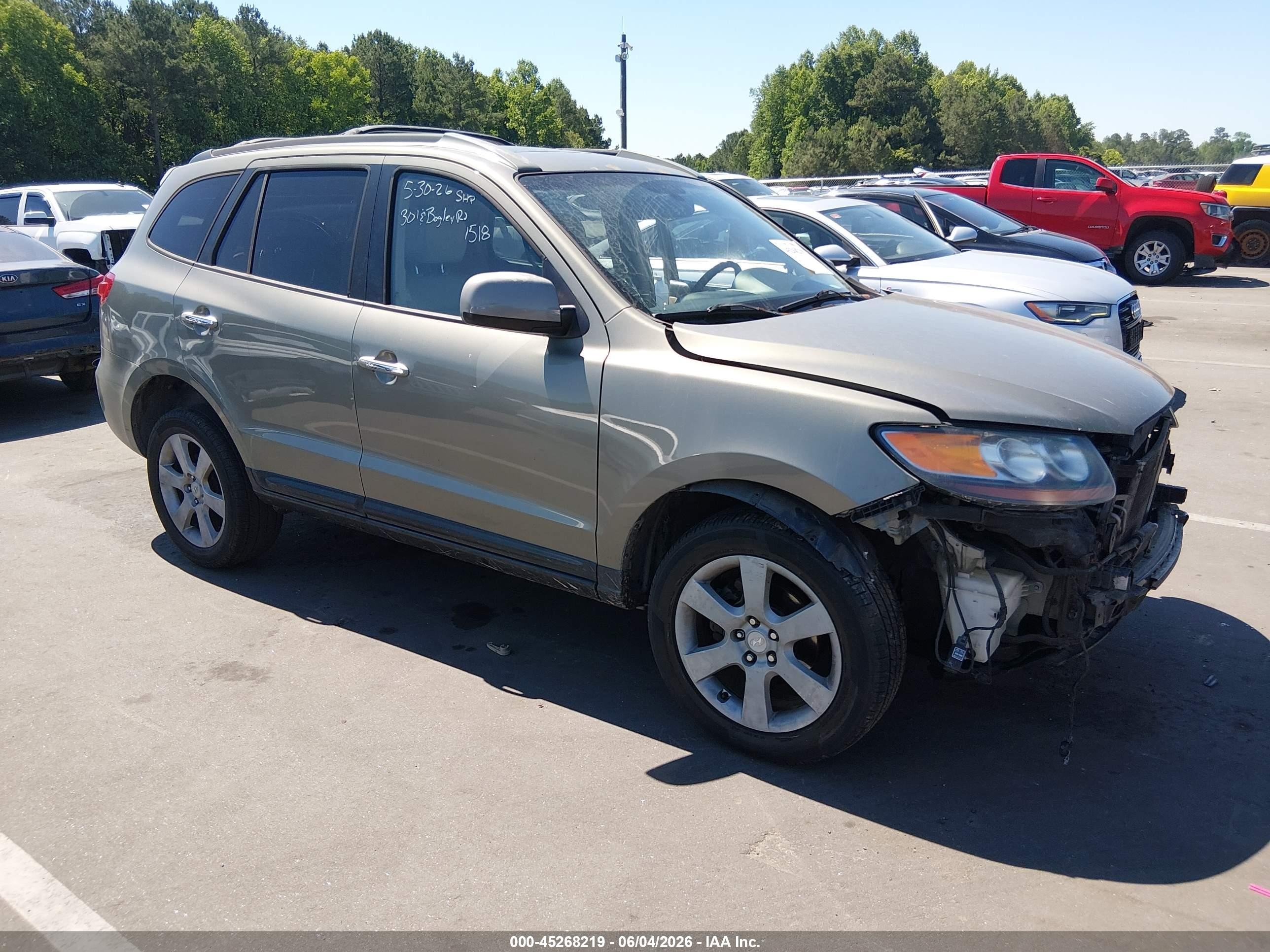 2007 Hyundai Santa Fe Limited/se Green vin: 5NMSH13E27H022140