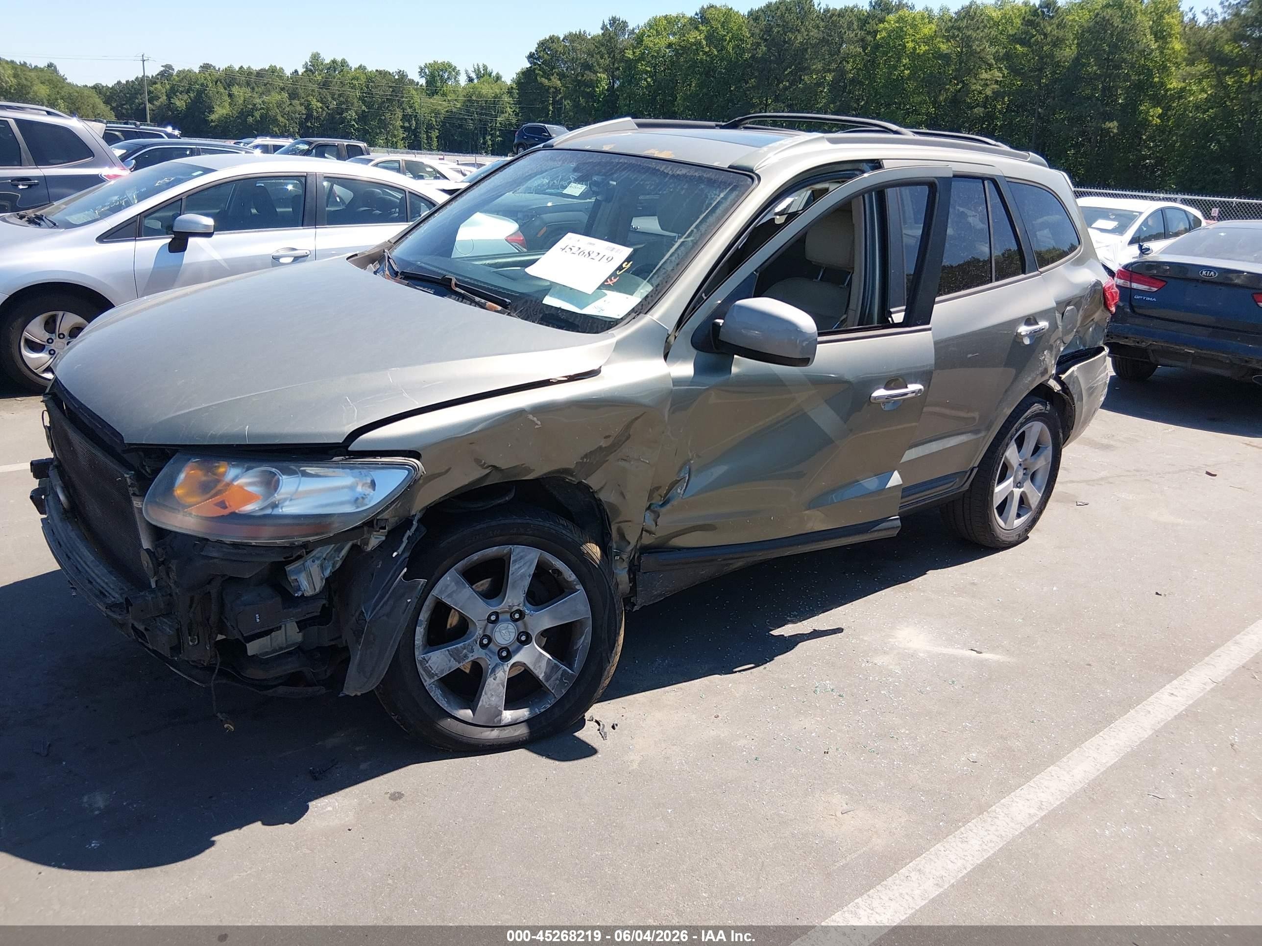 2007 Hyundai Santa Fe Limited/se Green vin: 5NMSH13E27H022140