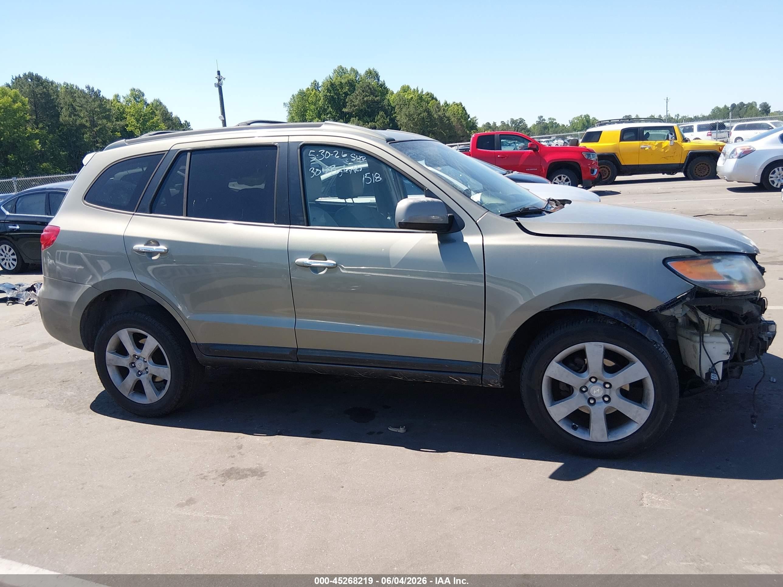 2007 Hyundai Santa Fe Limited/se Green vin: 5NMSH13E27H022140