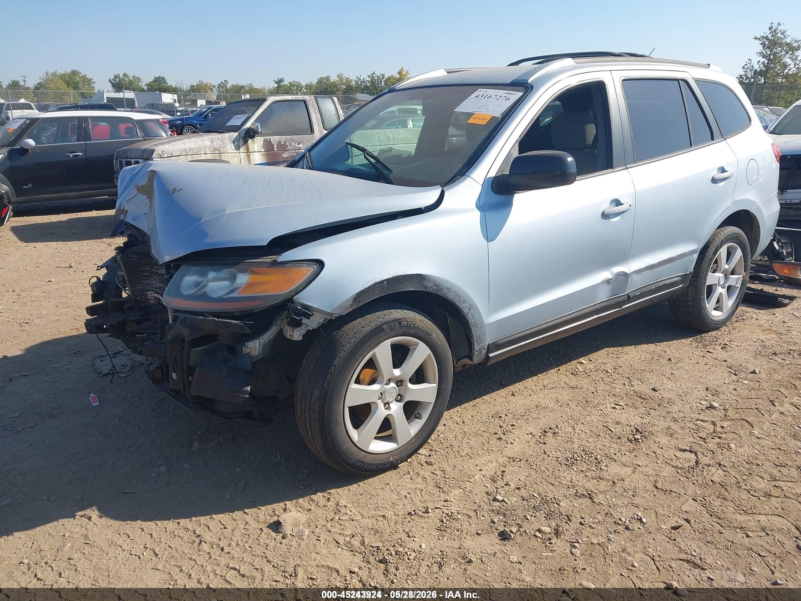 2007 Hyundai Santa Fe Limited/se Blue vin: 5NMSH13E27H083214