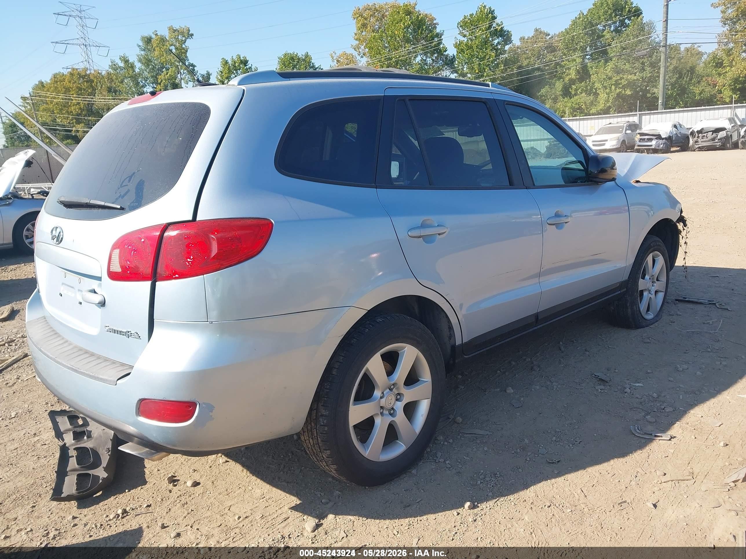 2007 Hyundai Santa Fe Limited/se Blue vin: 5NMSH13E27H083214