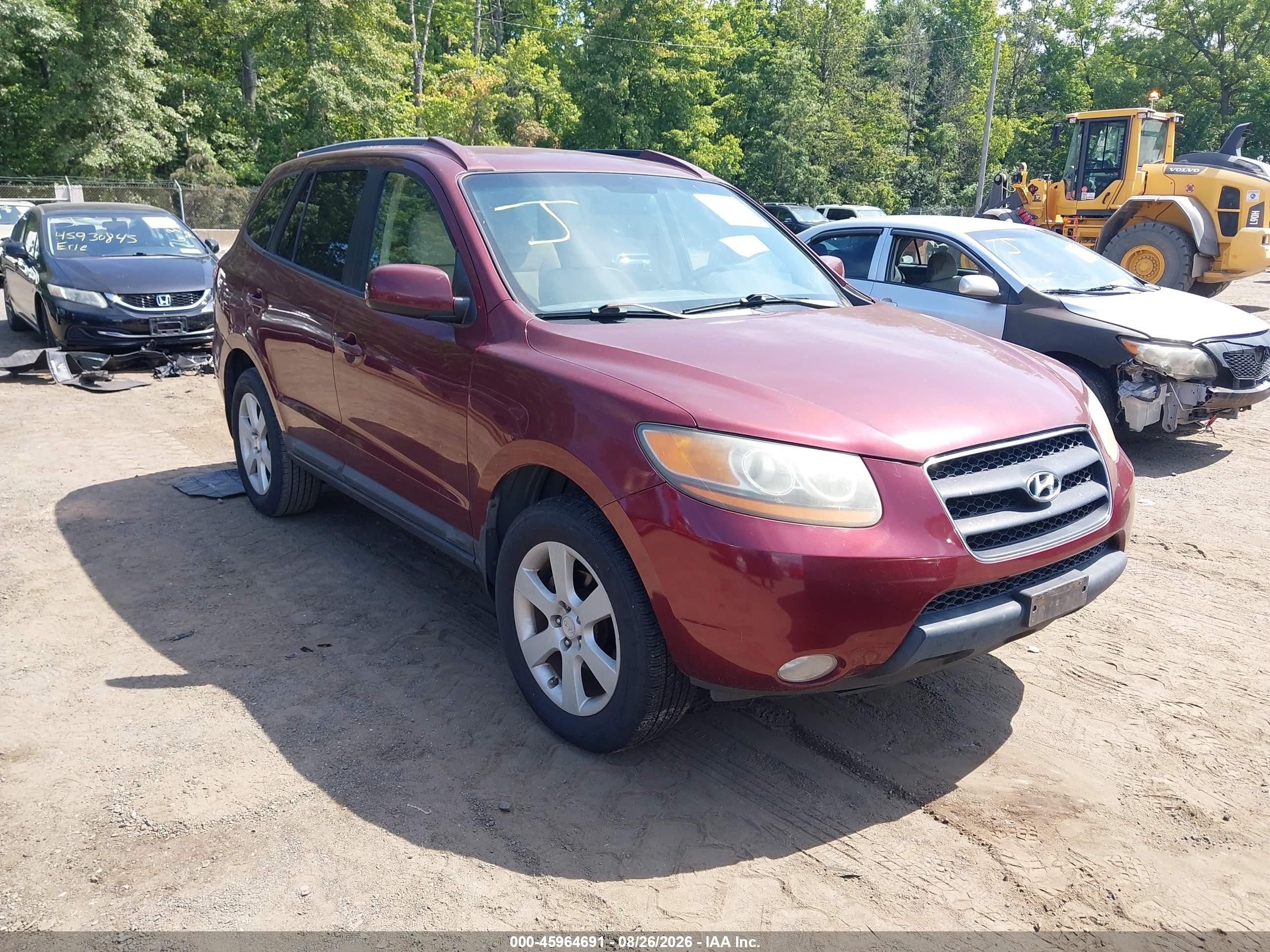 2008 Hyundai Santa Fe Limited/se Темно-бордовый vin: 5NMSH13E28H152548