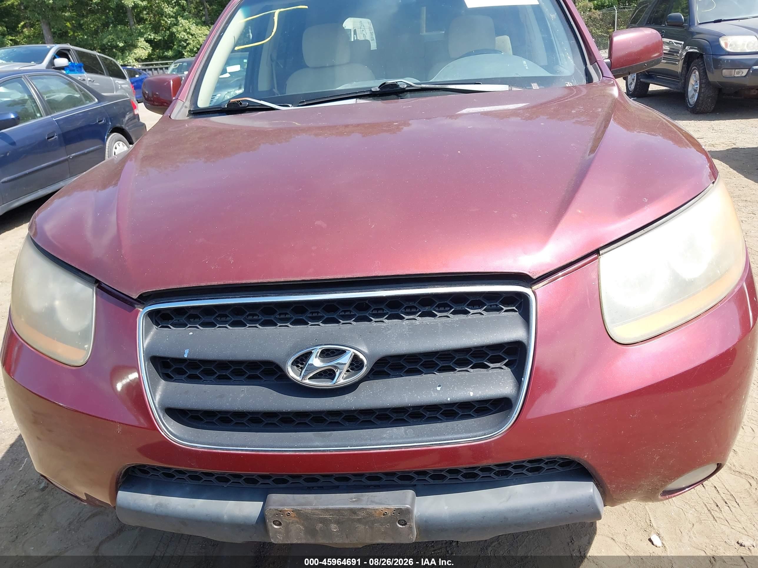 2008 Hyundai Santa Fe Limited/se Maroon vin: 5NMSH13E28H152548