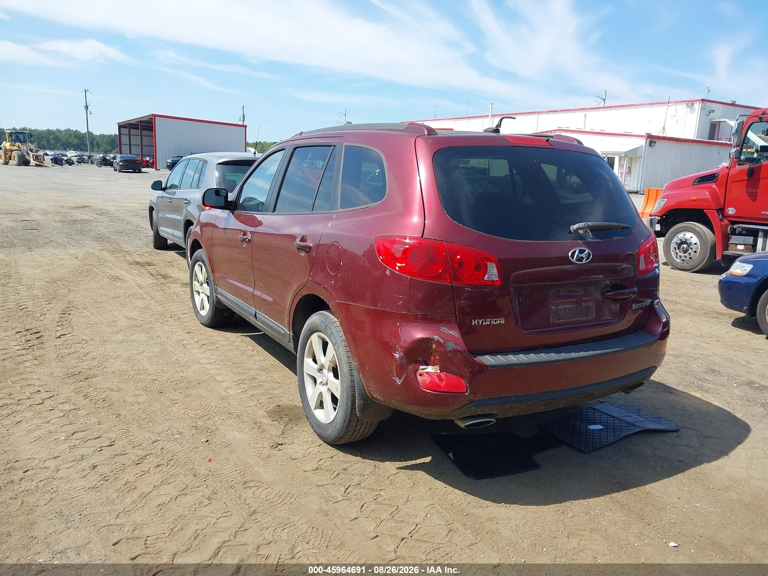 2008 Hyundai Santa Fe Limited/se Maroon vin: 5NMSH13E28H152548
