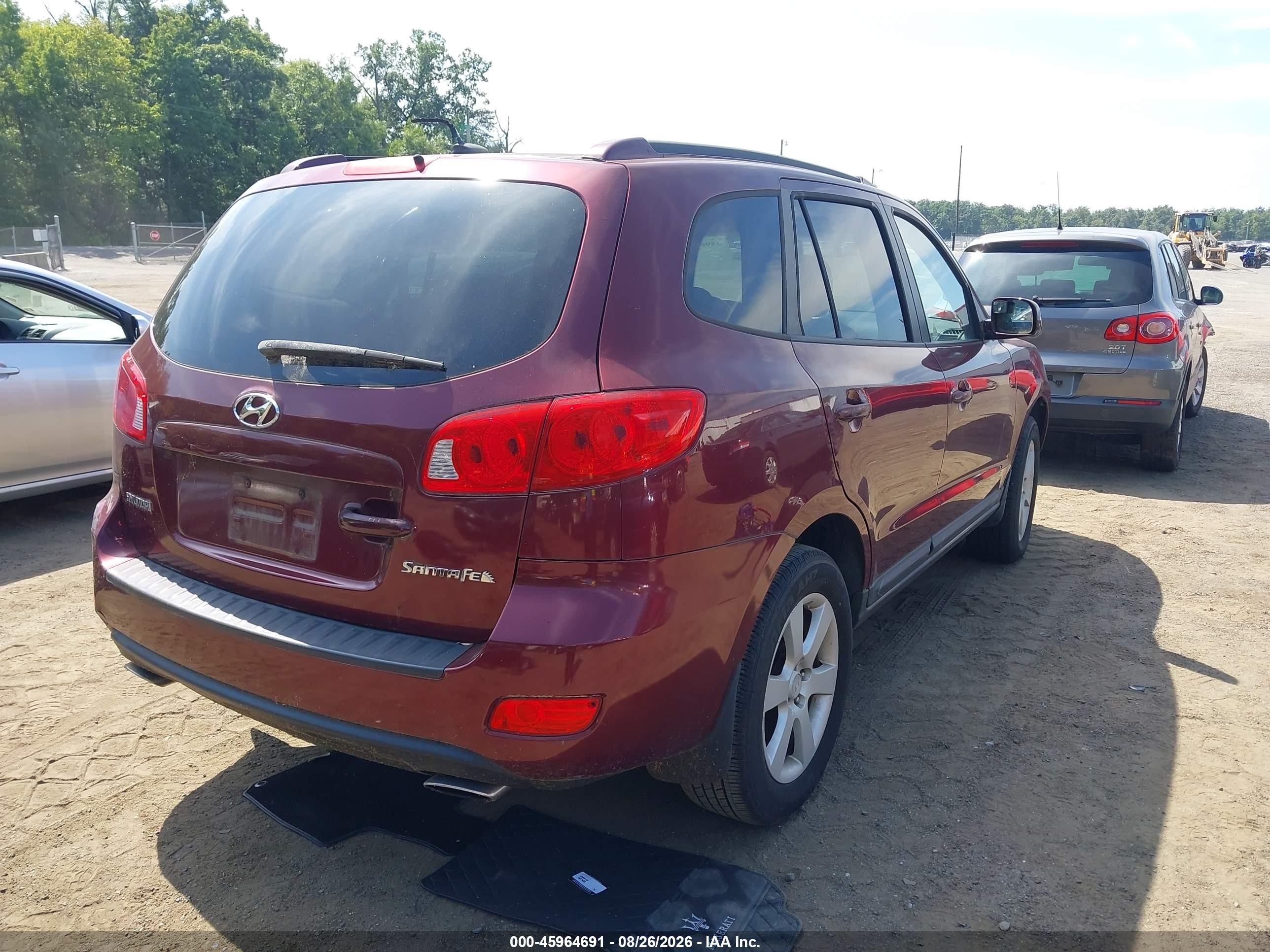 2008 Hyundai Santa Fe Limited/se Maroon vin: 5NMSH13E28H152548