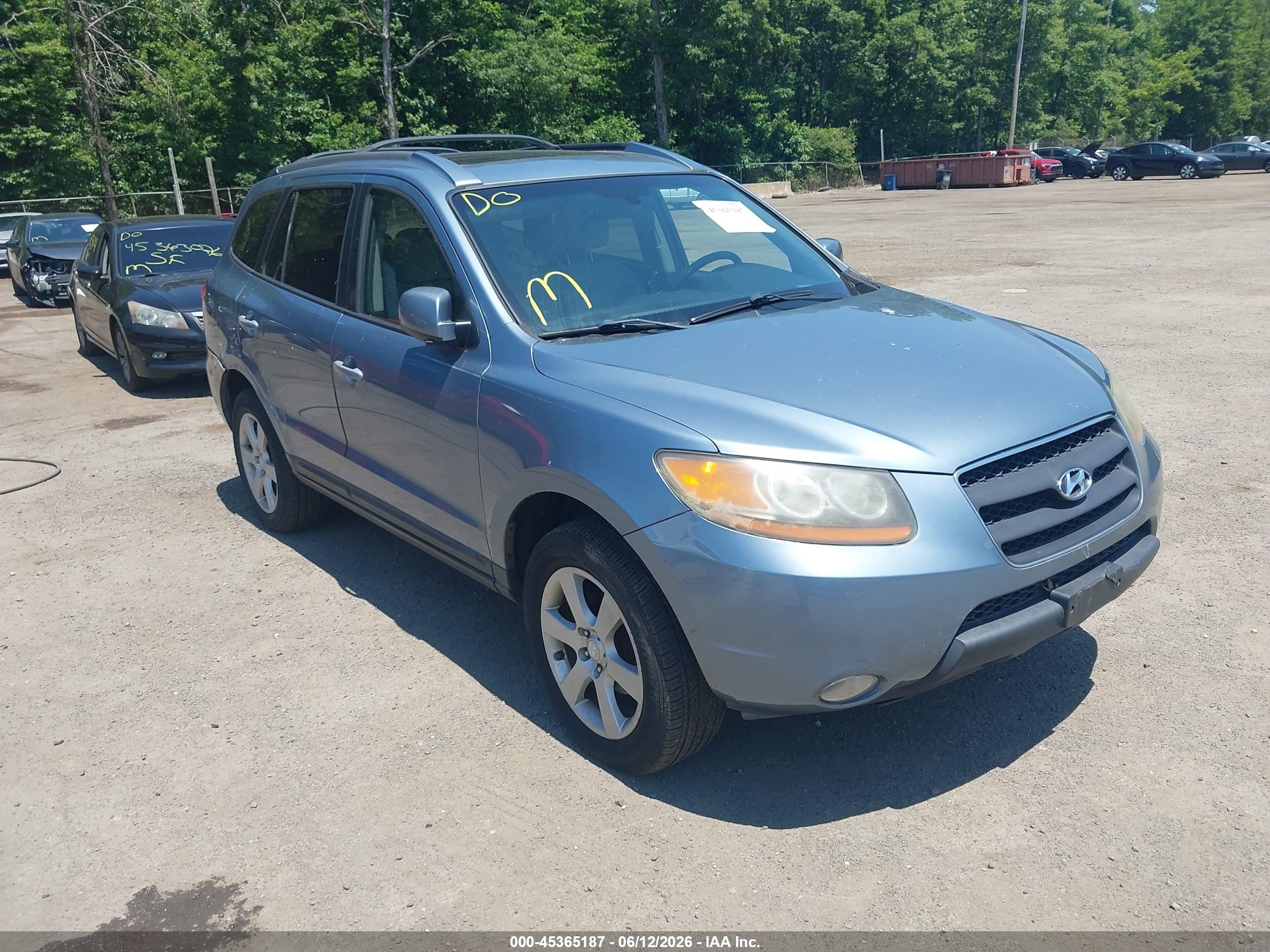 2009 Hyundai Santa Fe Se Light Blue vin: 5NMSH13E29H296084