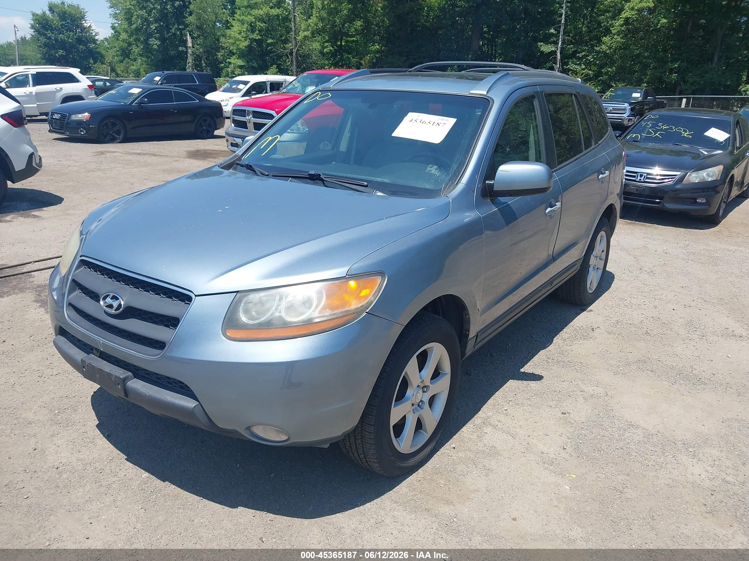 2009 Hyundai Santa Fe Se Light Blue vin: 5NMSH13E29H296084