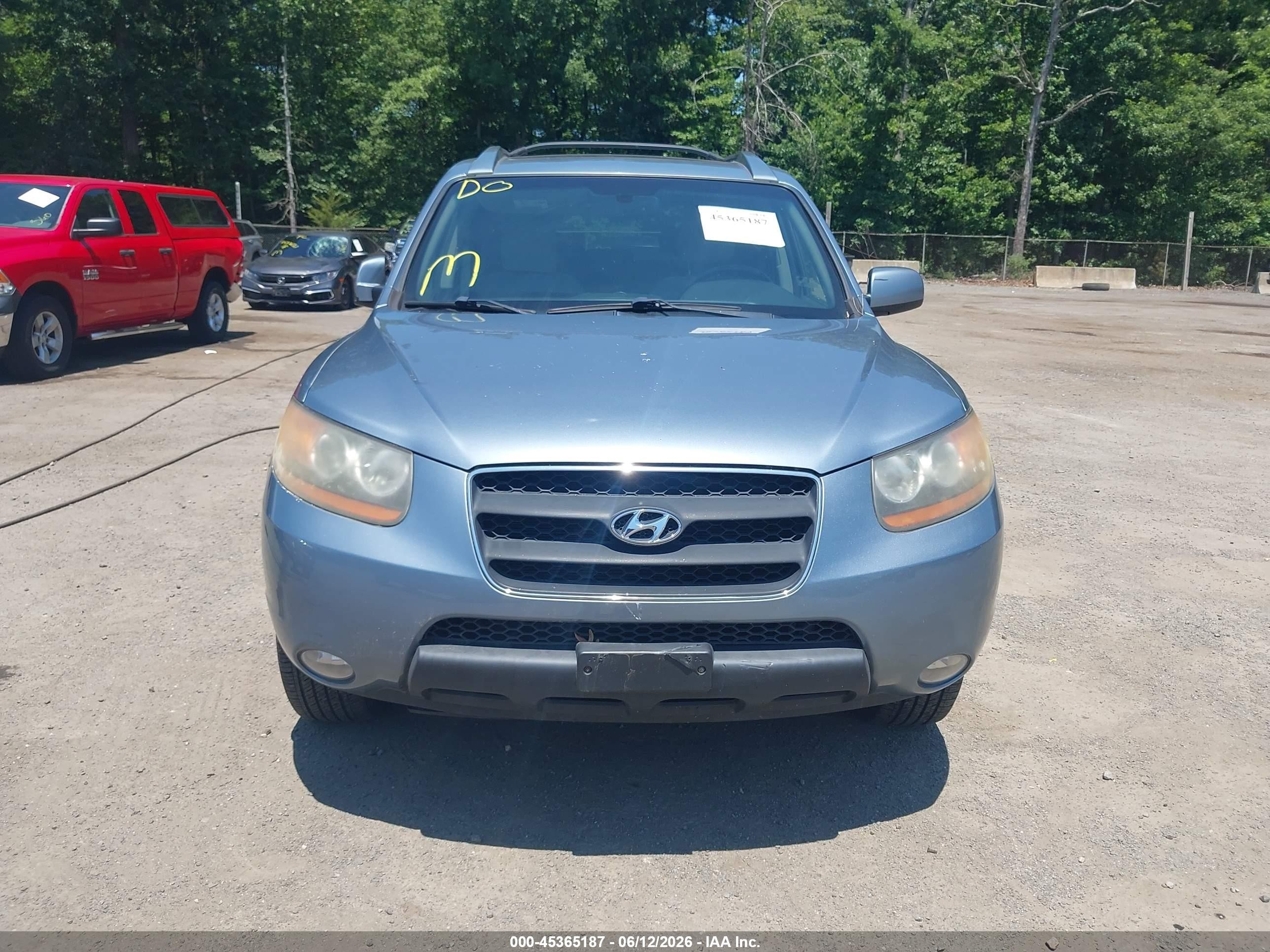 2009 Hyundai Santa Fe Se Light Blue vin: 5NMSH13E29H296084