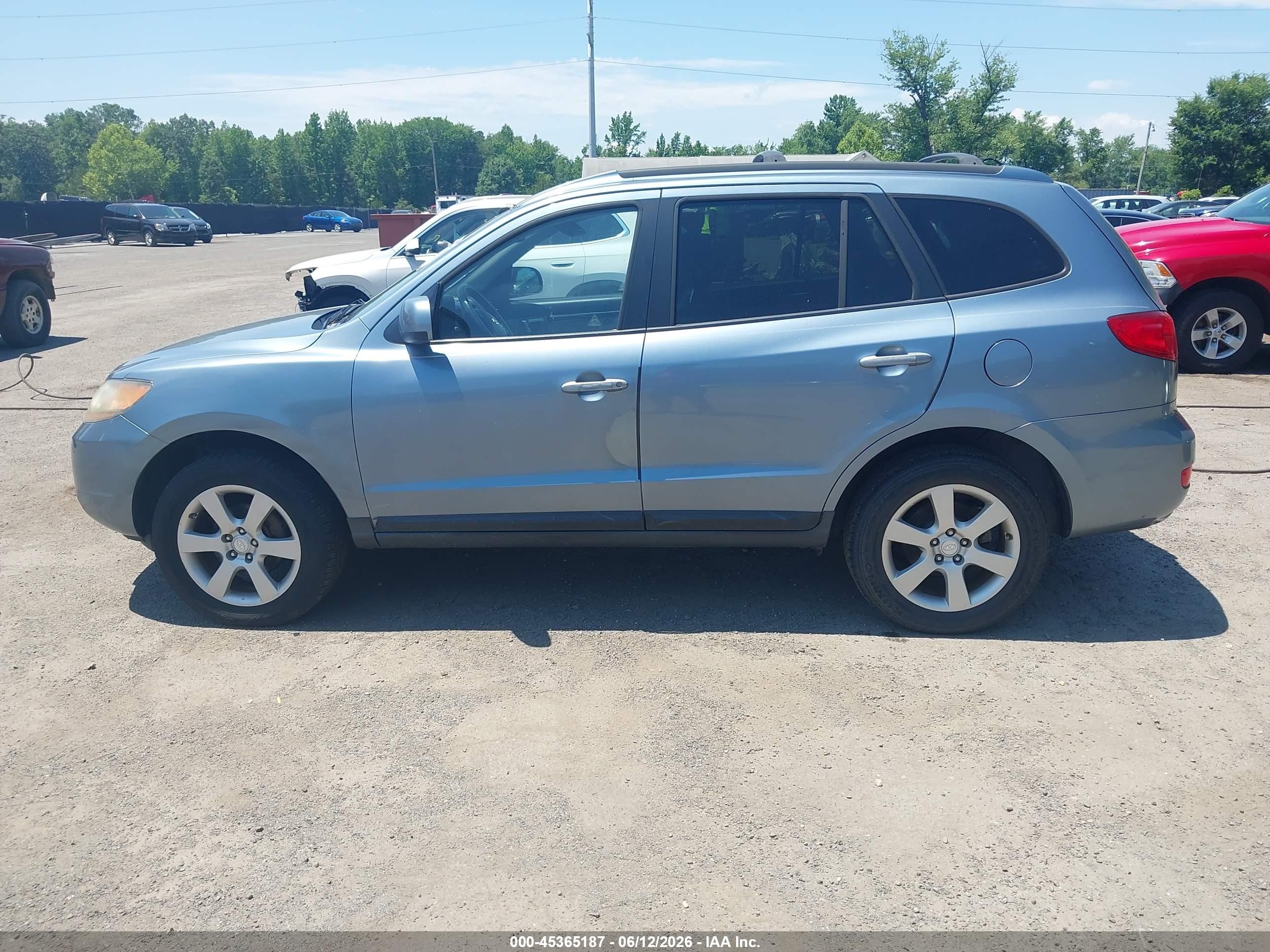 2009 Hyundai Santa Fe Se Light Blue vin: 5NMSH13E29H296084