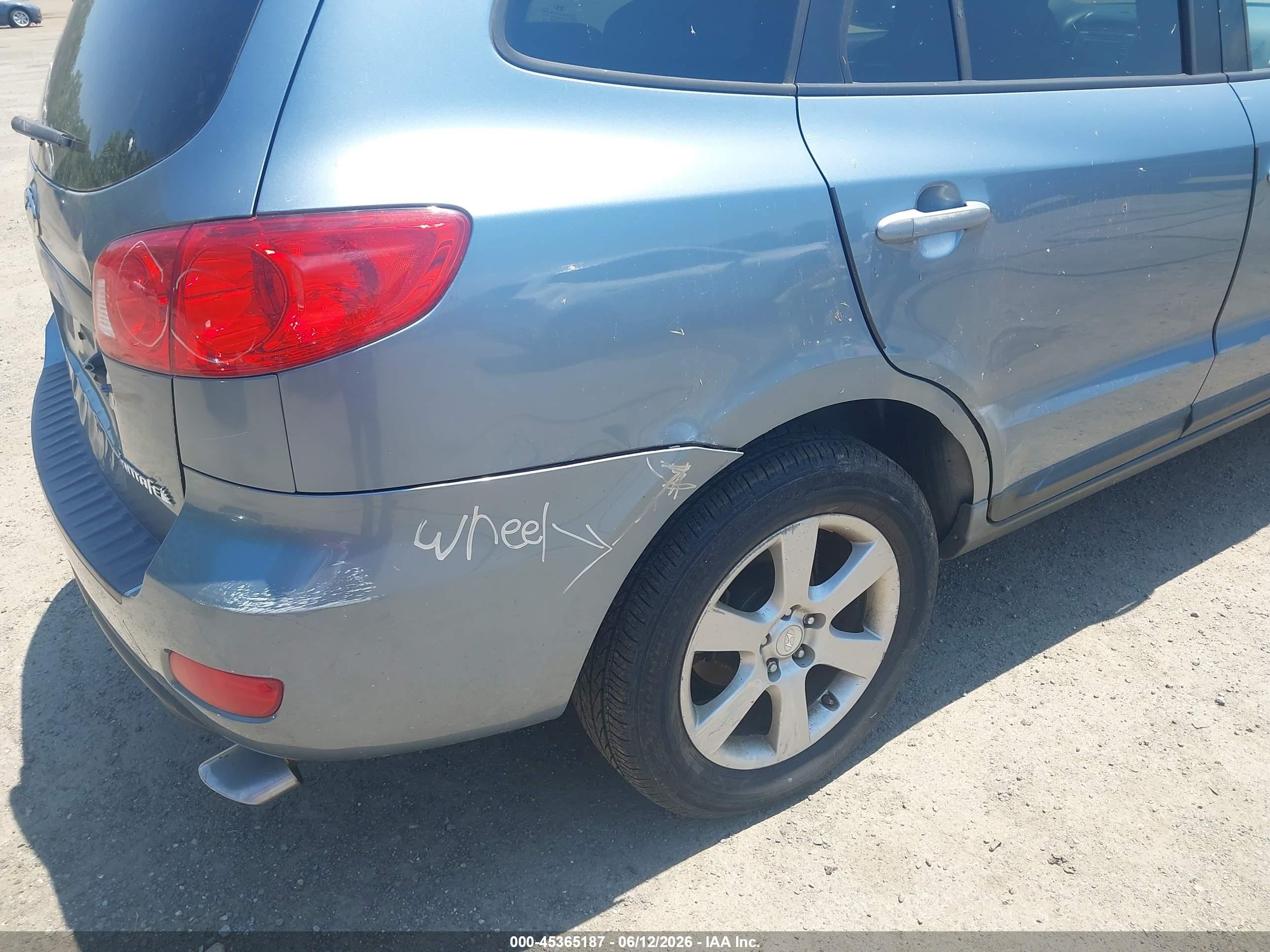 2009 Hyundai Santa Fe Se Light Blue vin: 5NMSH13E29H296084