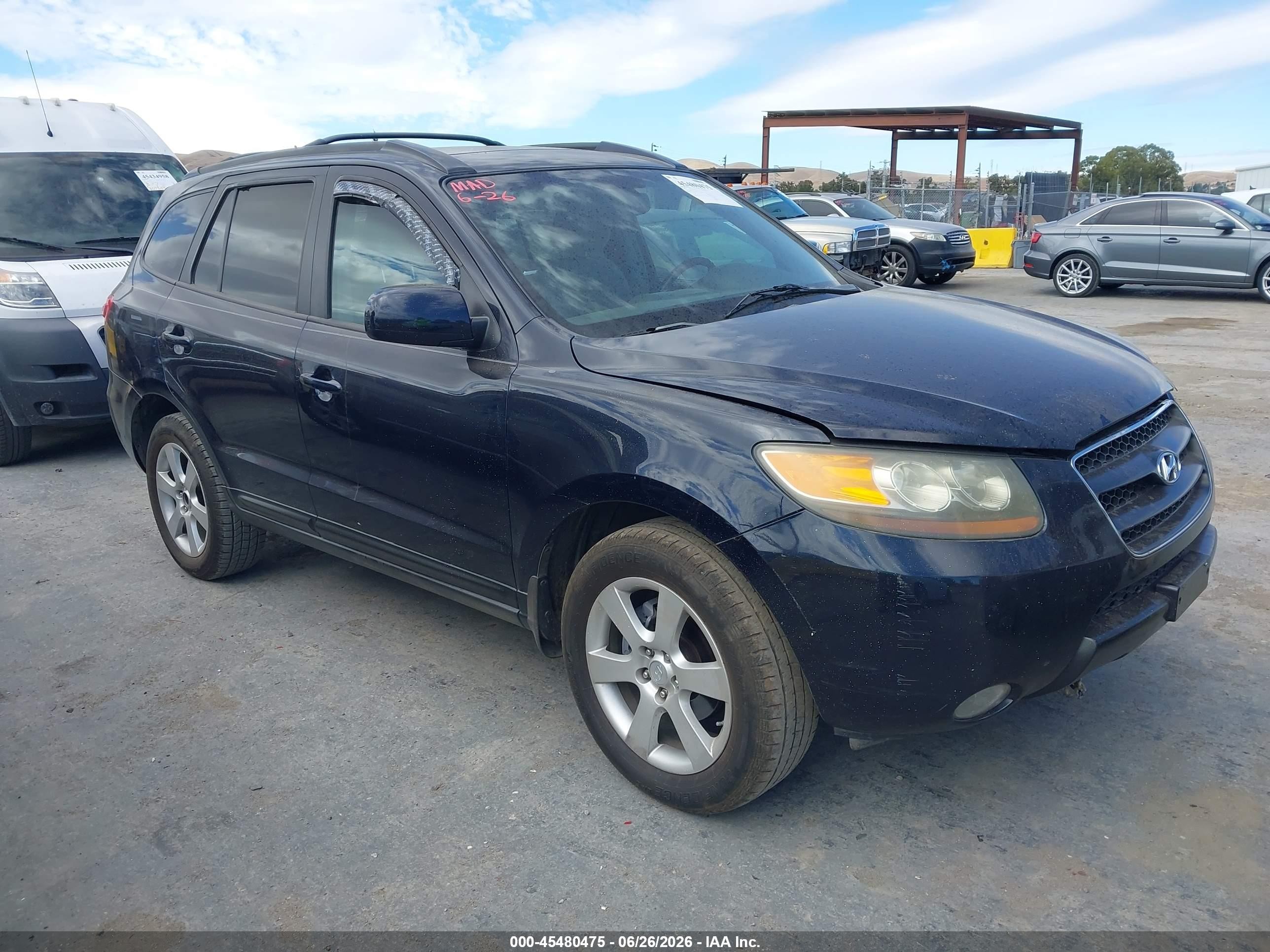 2007 Hyundai Santa Fe Limited/se Blue vin: 5NMSH13E37H103406