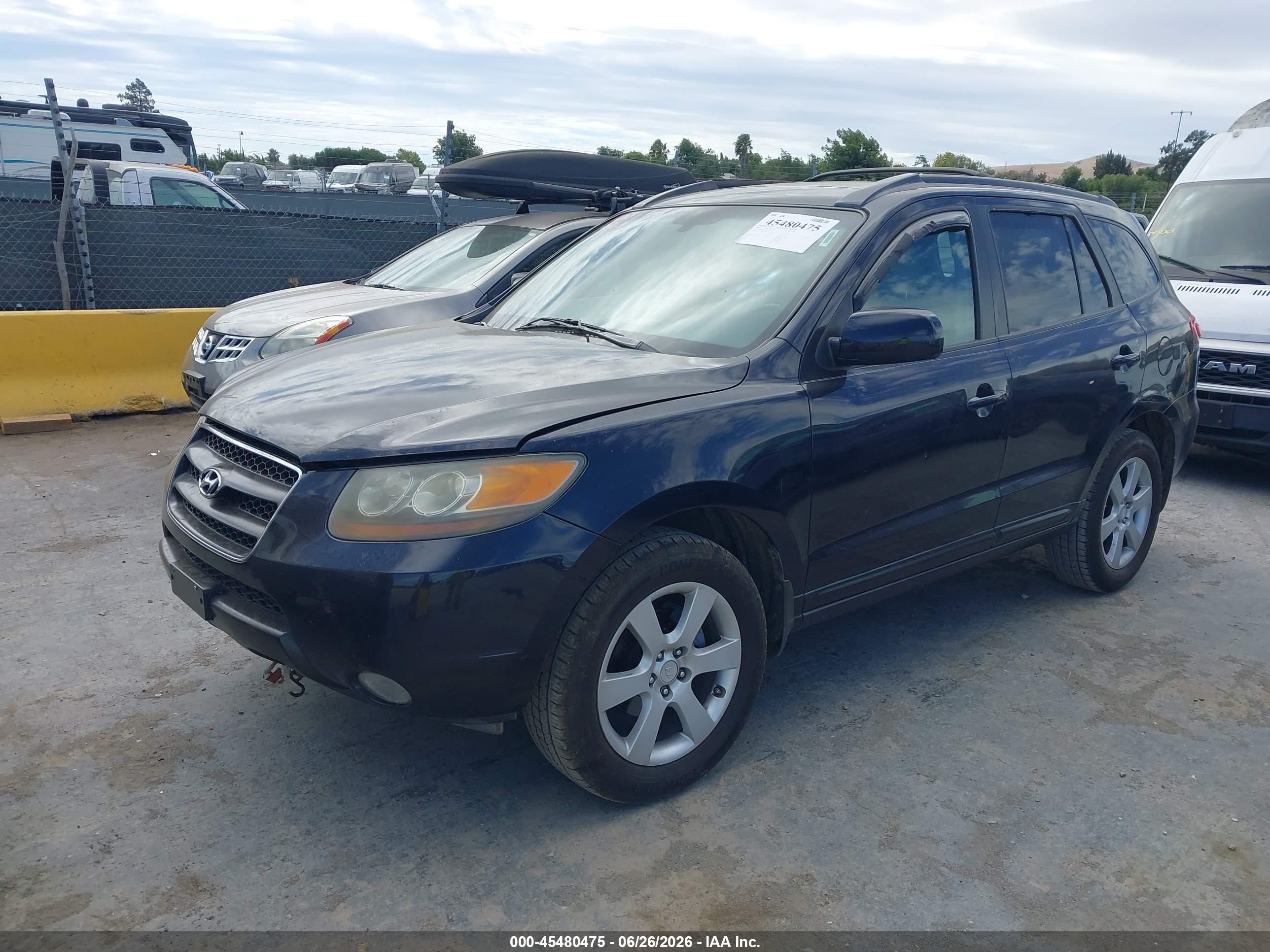 2007 Hyundai Santa Fe Limited/se Blue vin: 5NMSH13E37H103406