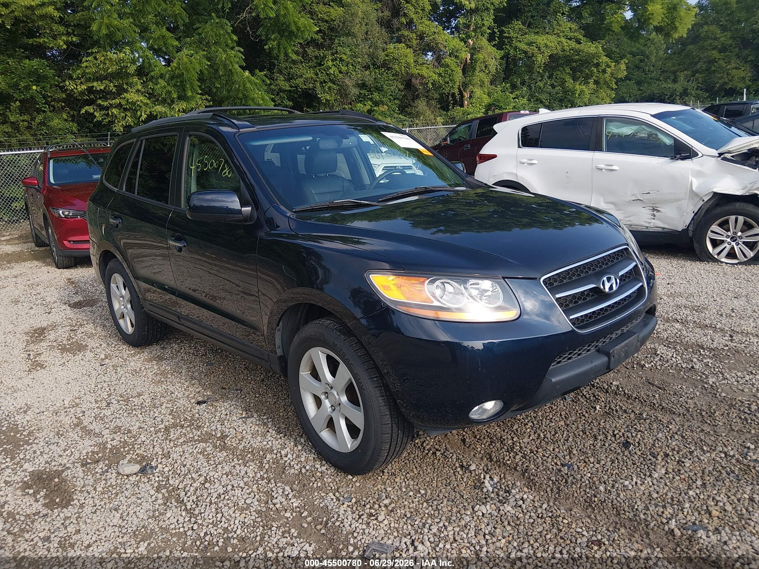 2008 Hyundai Santa Fe Limited/se Blue vin: 5NMSH13E38H139680
