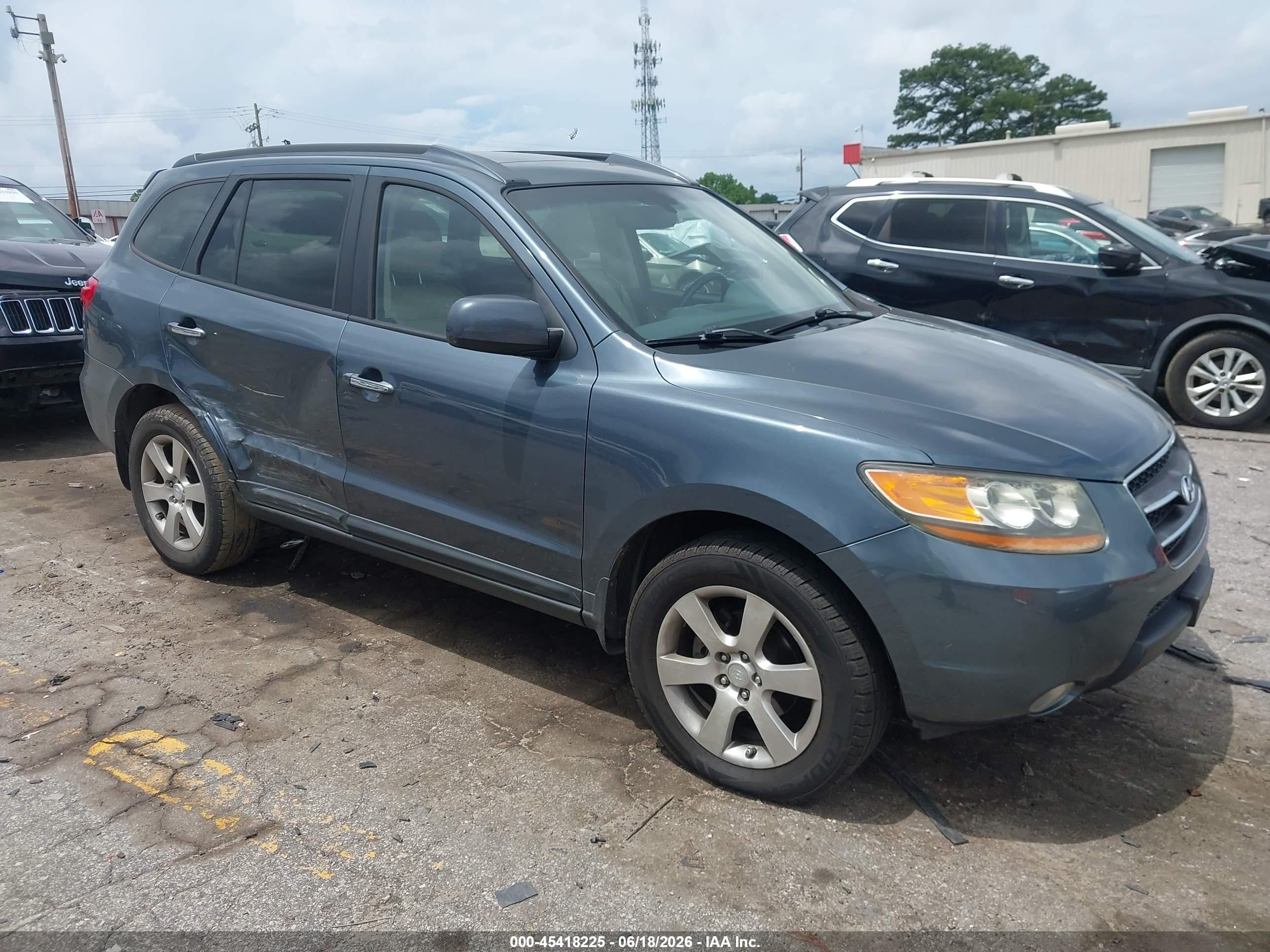 2008 Hyundai Santa Fe Limited/se Blue vin: 5NMSH13E38H155958