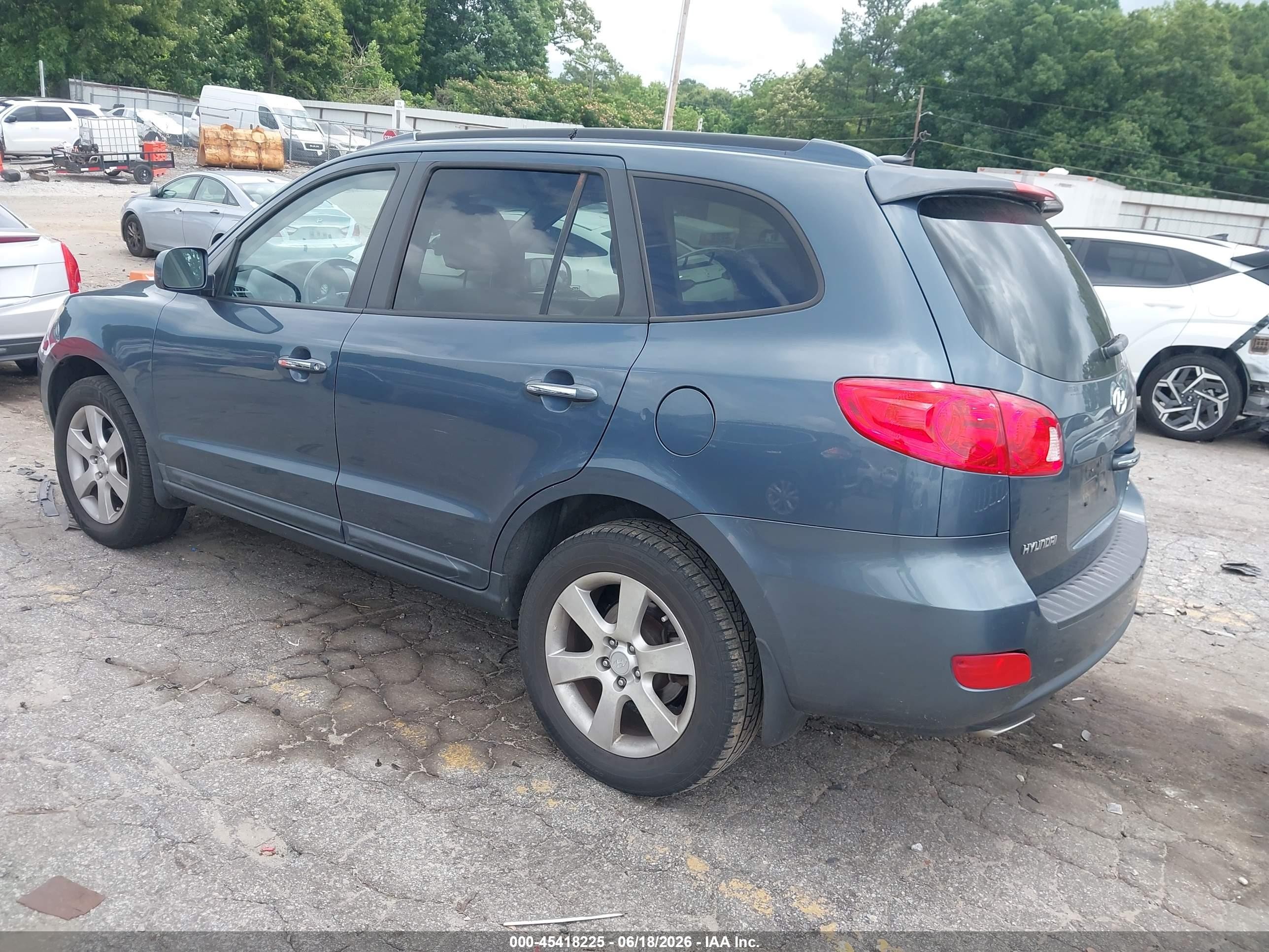 2008 Hyundai Santa Fe Limited/se Blue vin: 5NMSH13E38H155958