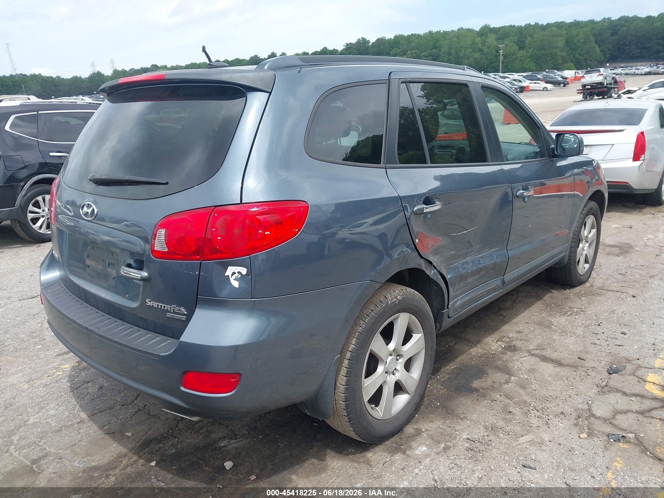 2008 Hyundai Santa Fe Limited/se Blue vin: 5NMSH13E38H155958