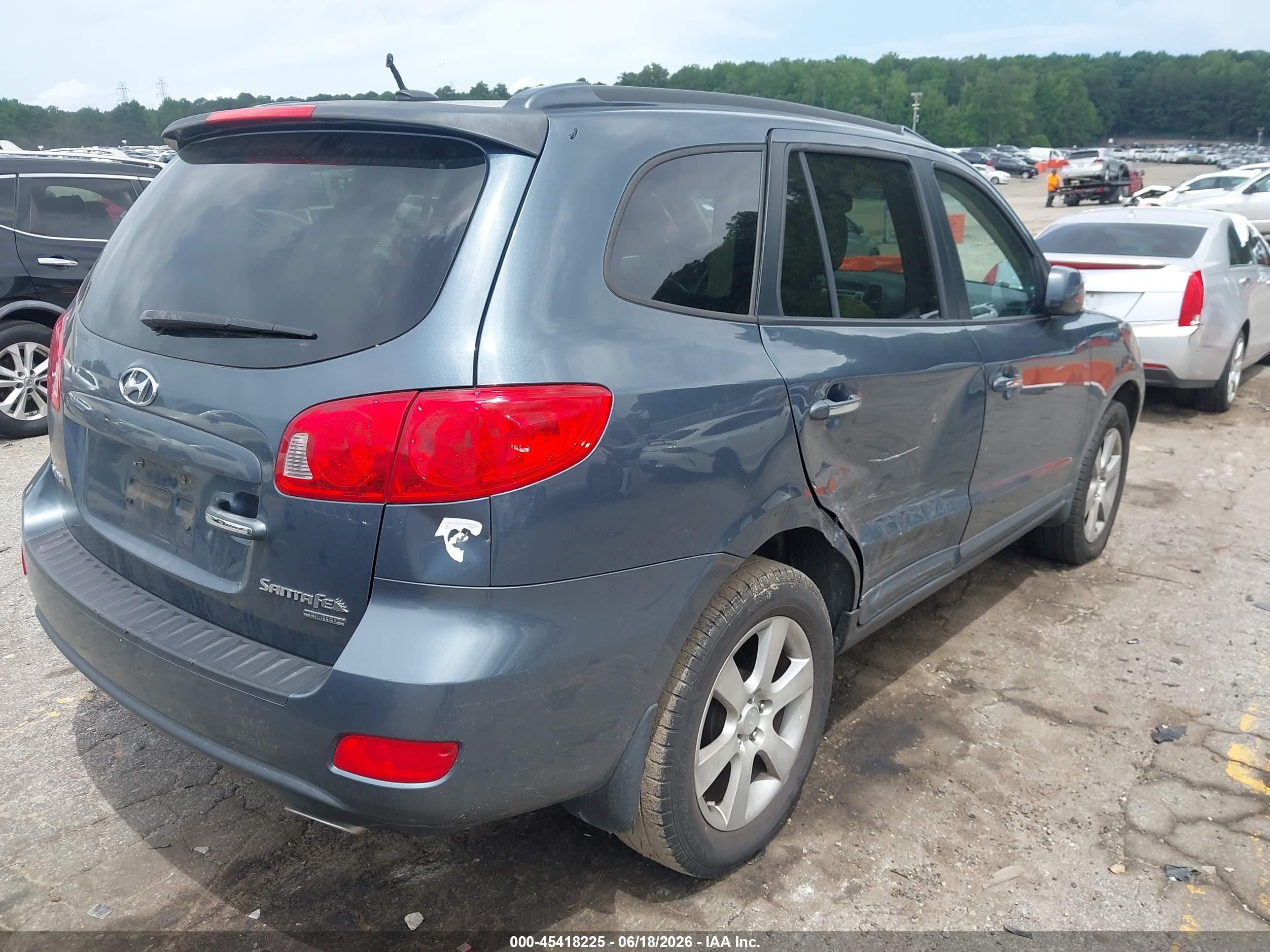 2008 Hyundai Santa Fe Limited/se Blue vin: 5NMSH13E38H155958
