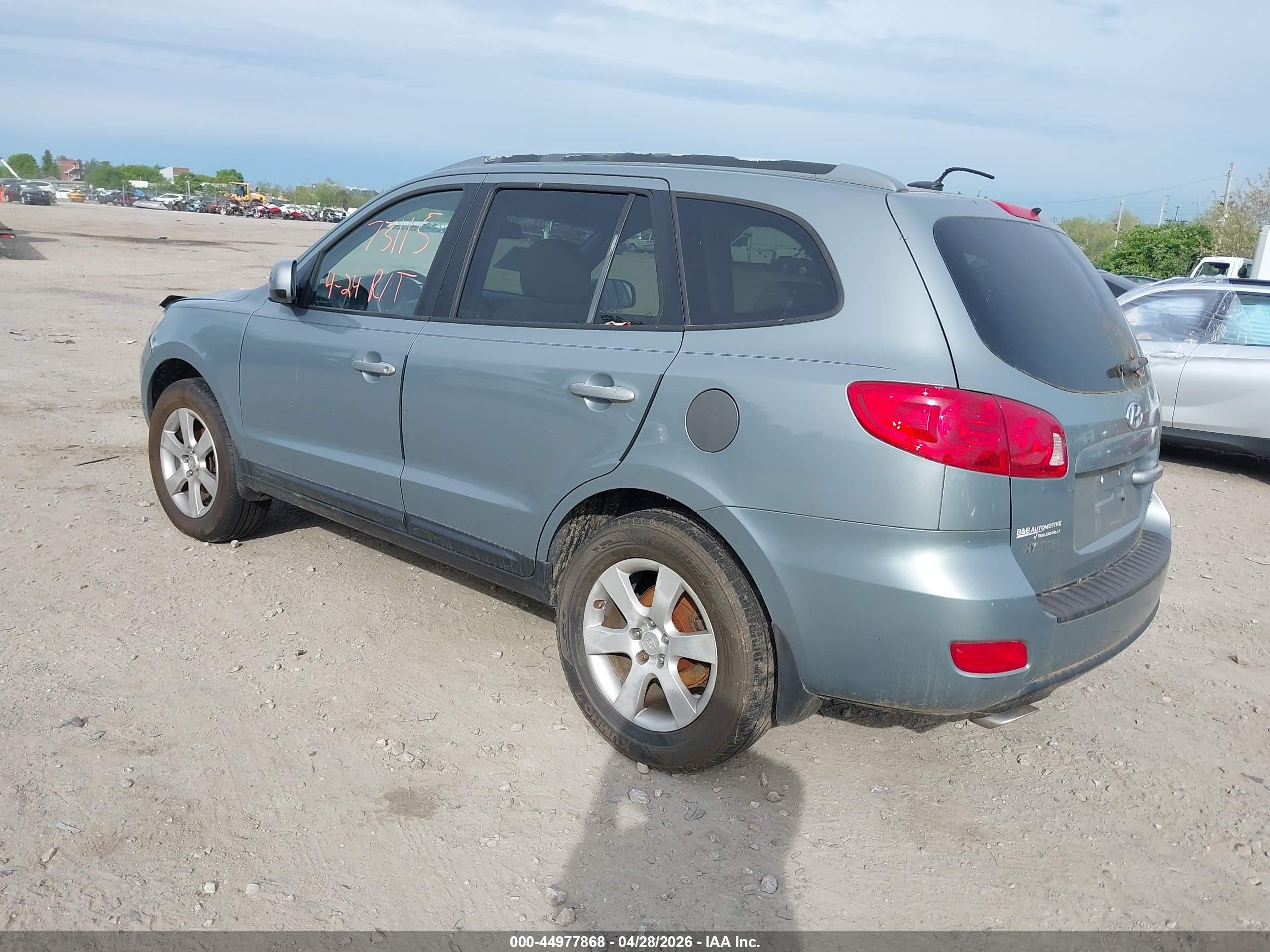 2008 Hyundai Santa Fe Limited/se Light Blue vin: 5NMSH13E38H187793
