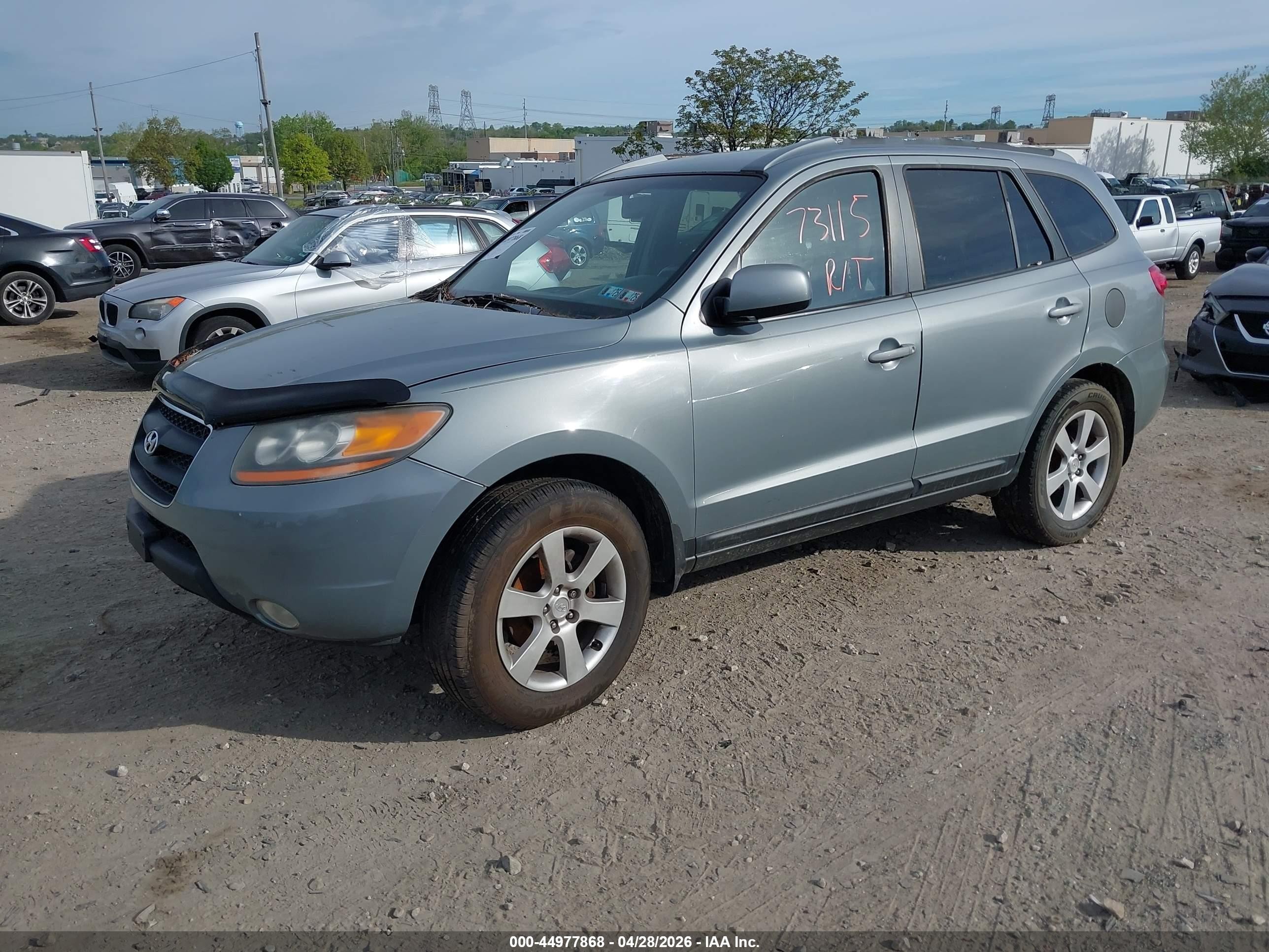 2008 Hyundai Santa Fe Limited/se Light Blue vin: 5NMSH13E38H187793