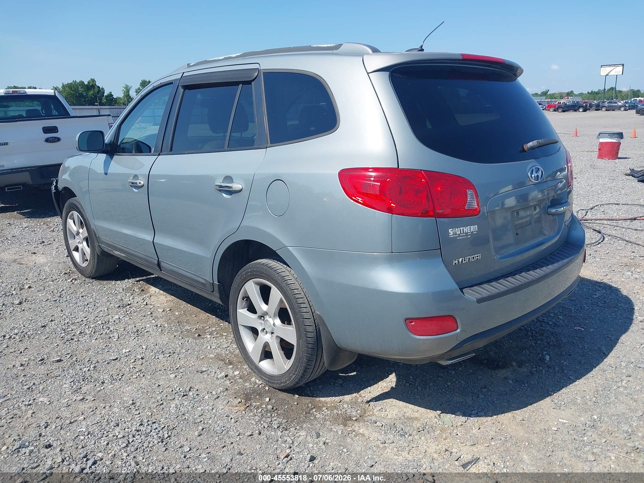 2008 Hyundai Santa Fe Limited/se Light Blue vin: 5NMSH13E38H223417