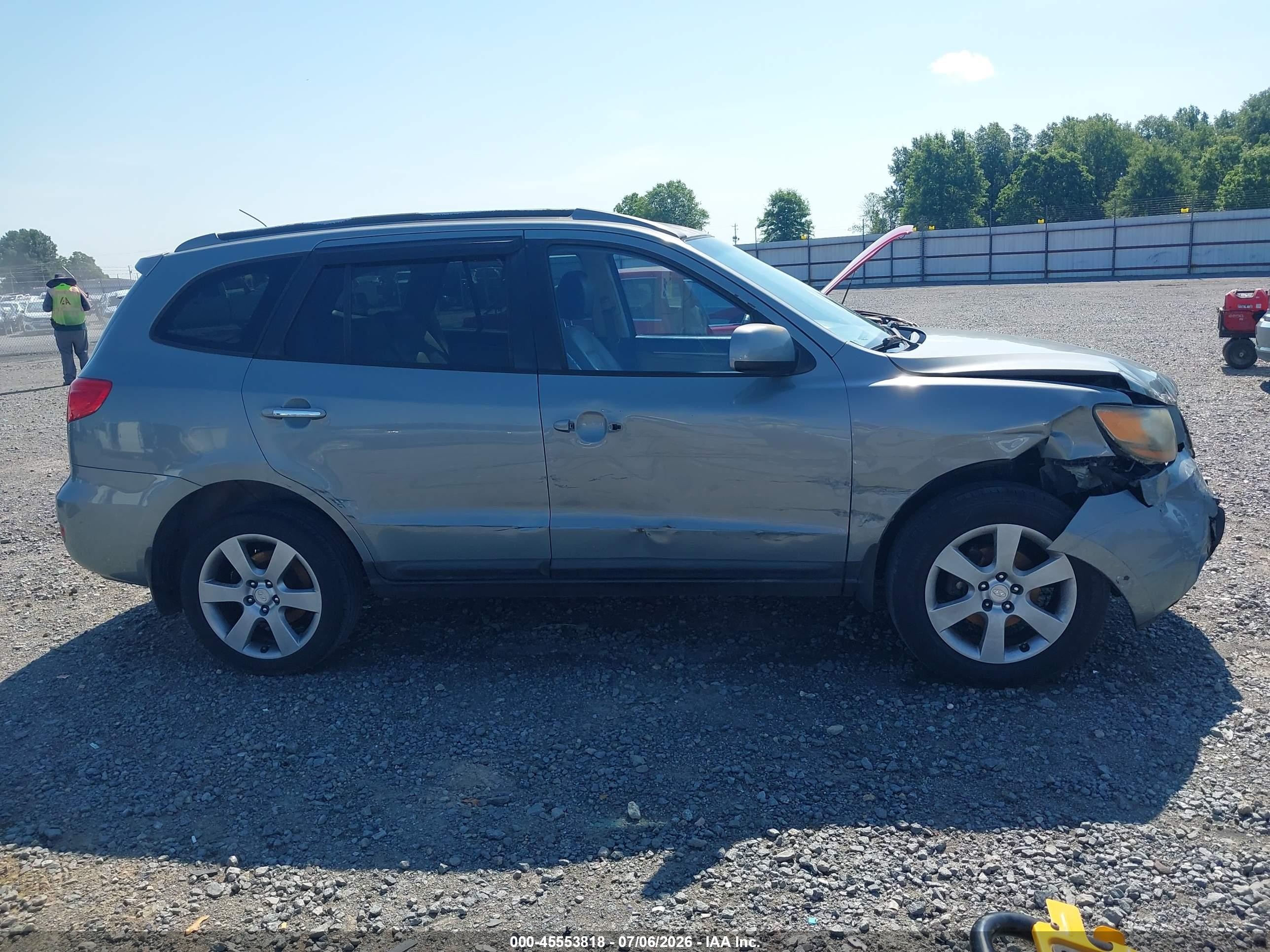 2008 Hyundai Santa Fe Limited/se Light Blue vin: 5NMSH13E38H223417