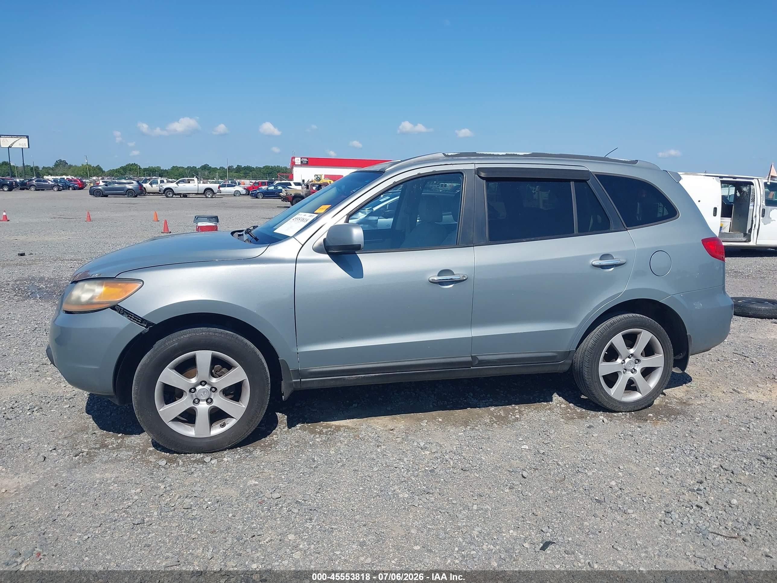 2008 Hyundai Santa Fe Limited/se Light Blue vin: 5NMSH13E38H223417