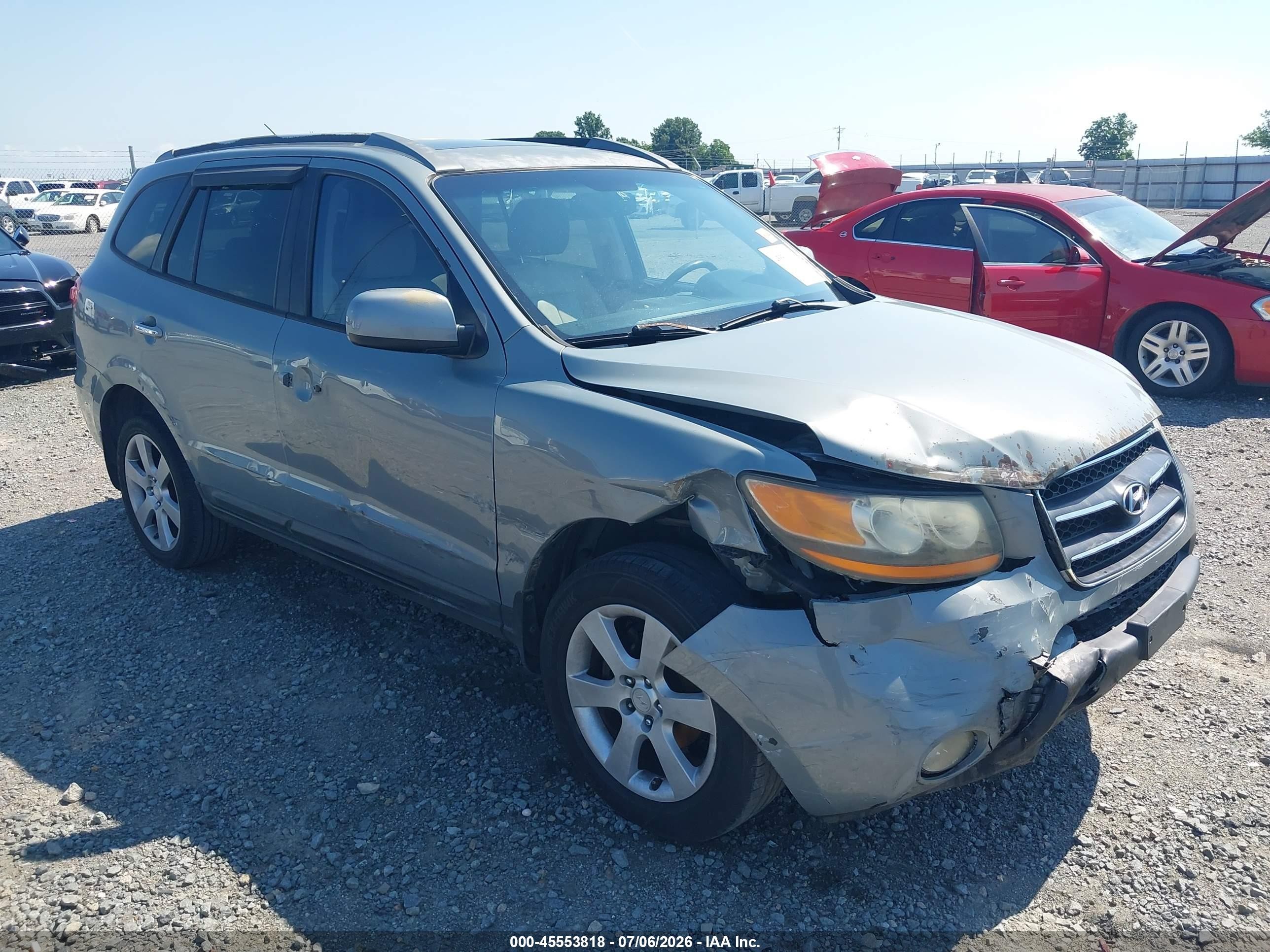 2008 Hyundai Santa Fe Limited/se Light Blue vin: 5NMSH13E38H223417