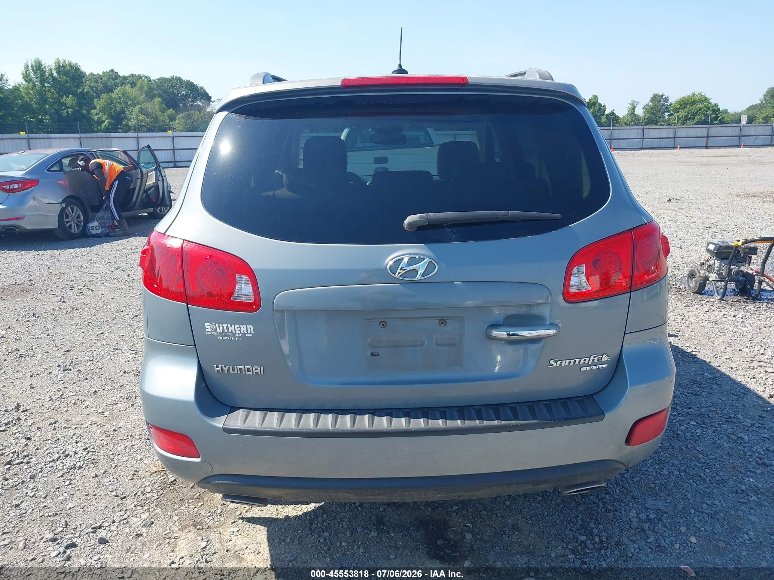 2008 Hyundai Santa Fe Limited/se Light Blue vin: 5NMSH13E38H223417