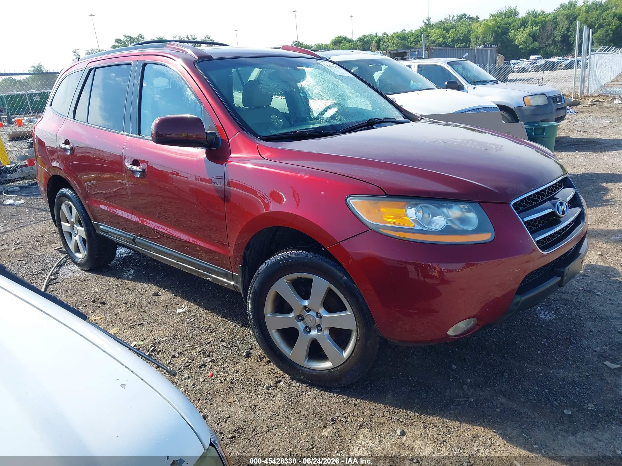 2009 Hyundai Santa Fe Limited Maroon vin: 5NMSH13E39H244849