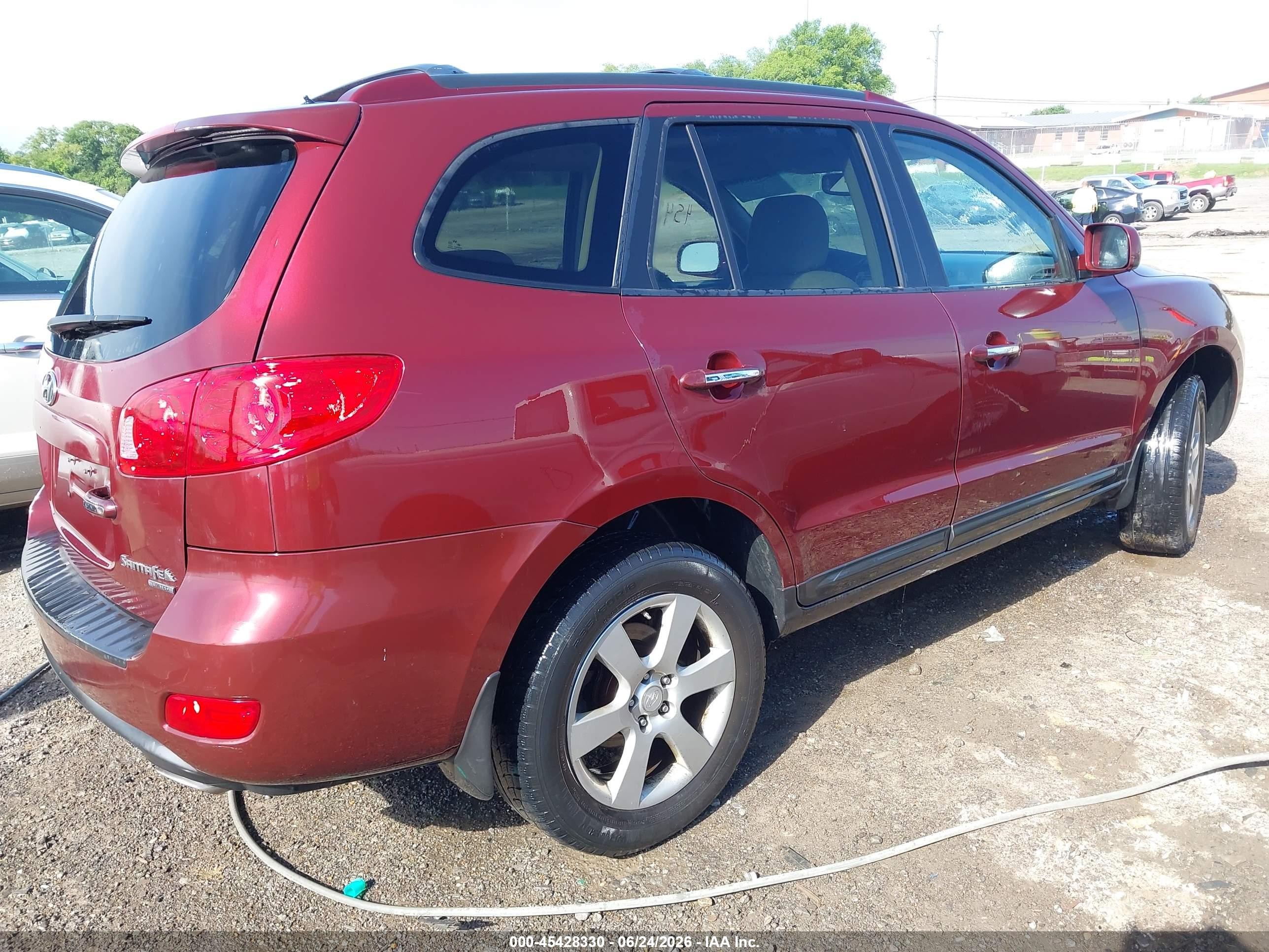 2009 Hyundai Santa Fe Limited Maroon vin: 5NMSH13E39H244849