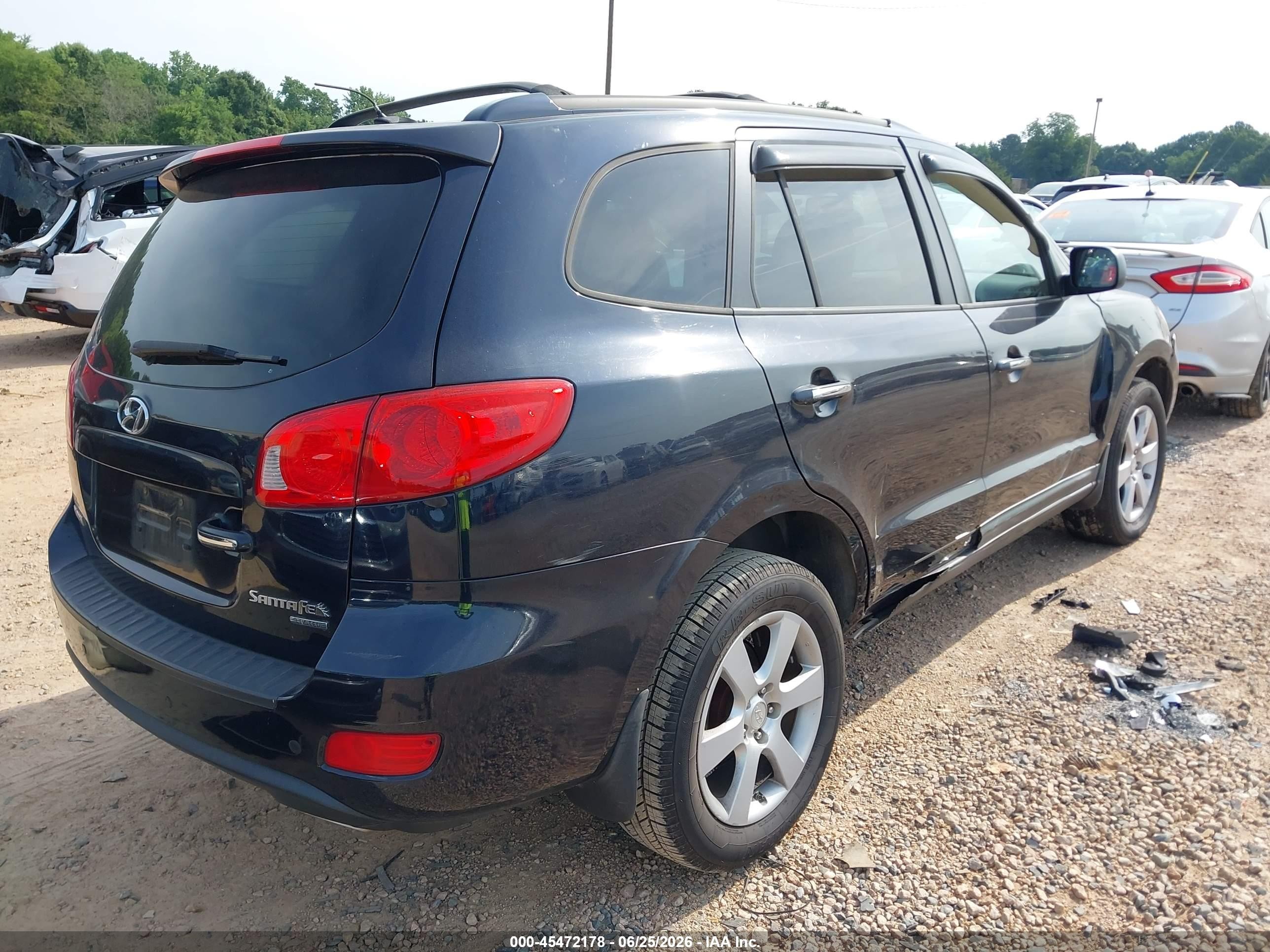 2009 Hyundai Santa Fe Limited Black vin: 5NMSH13E39H296255
