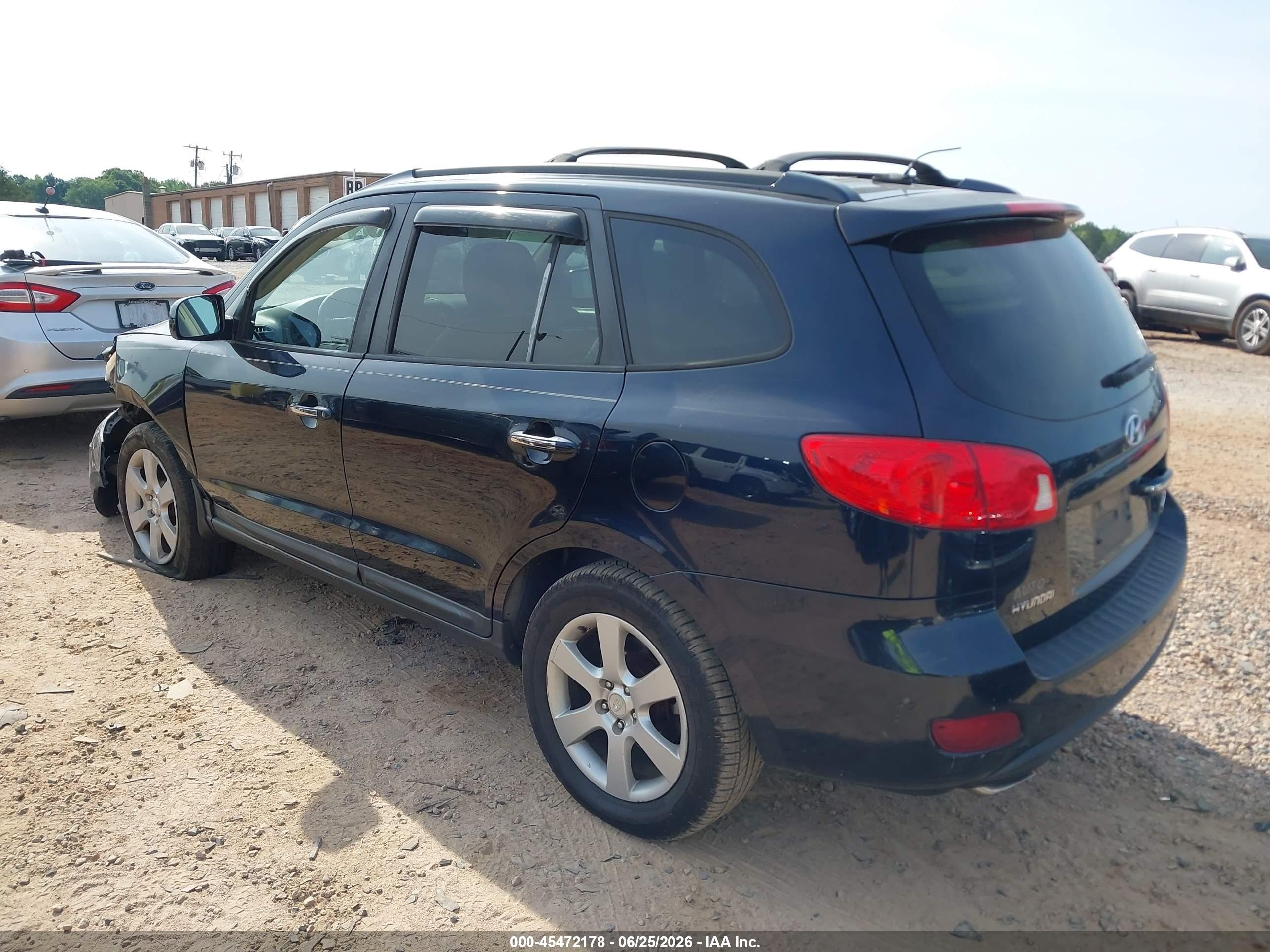 2009 Hyundai Santa Fe Limited Black vin: 5NMSH13E39H296255