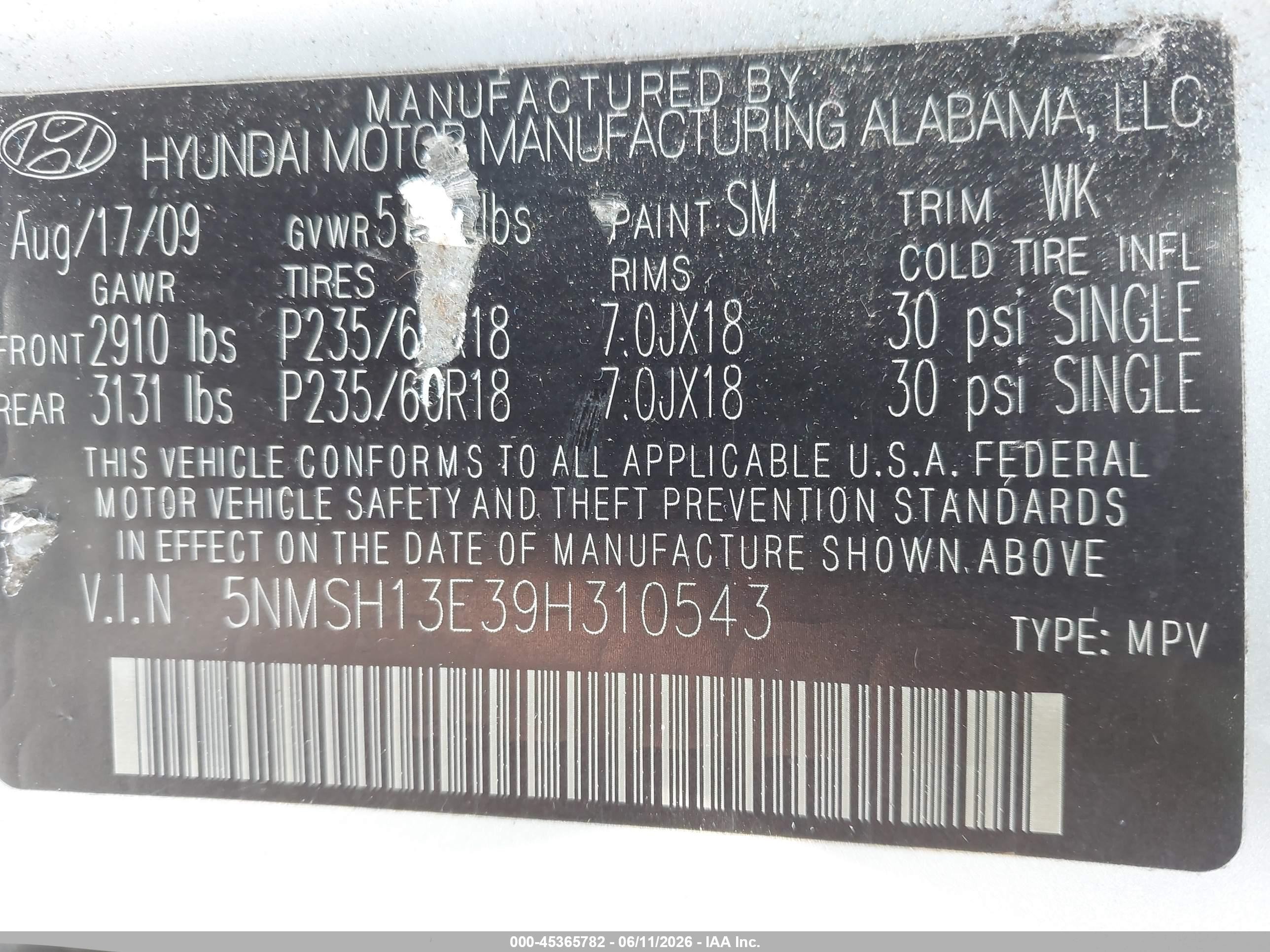 2009 Hyundai Santa Fe Limited Серебряный vin: 5NMSH13E39H310543