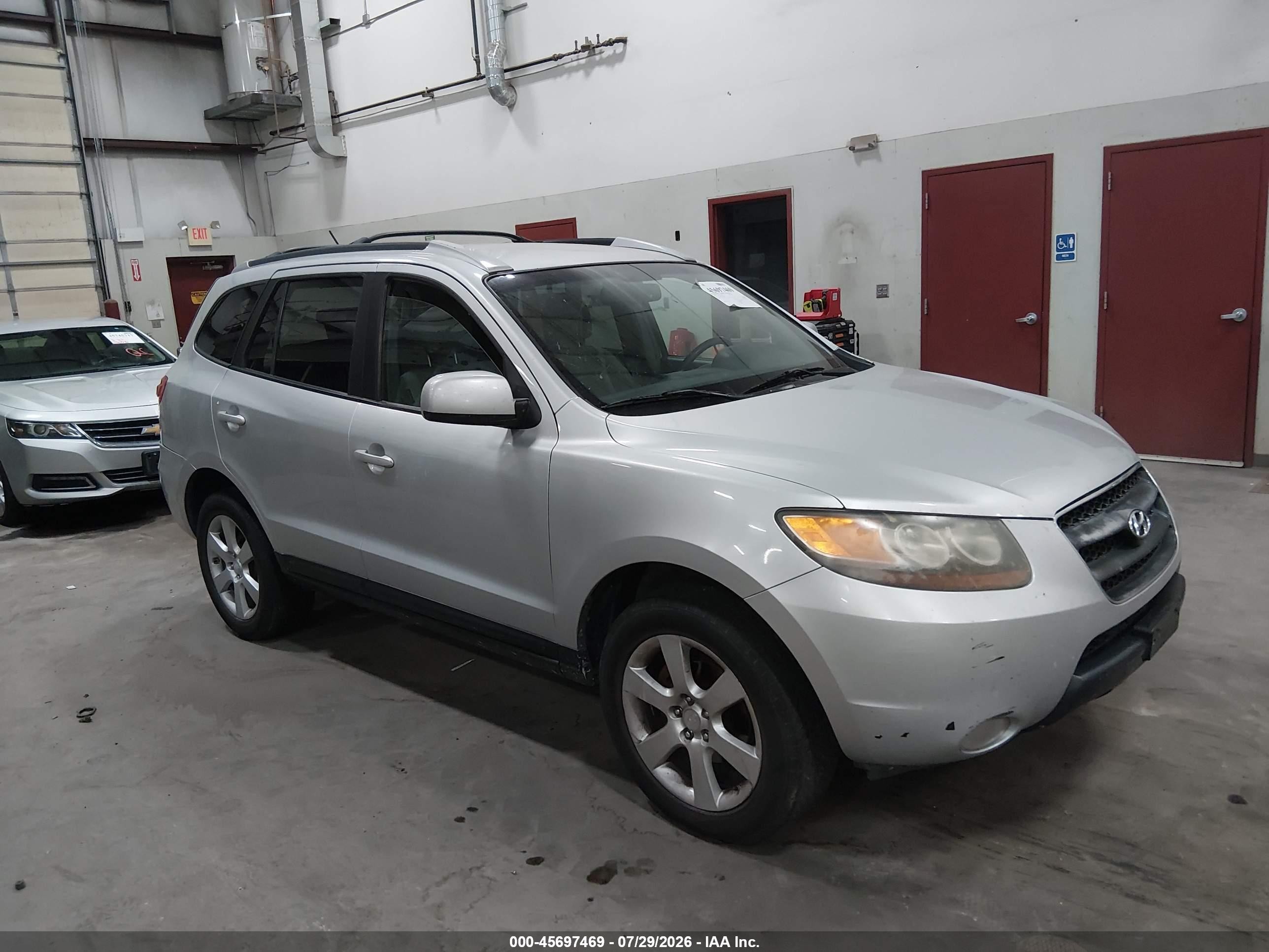 2007 Hyundai Santa Fe Limited/se Silver vin: 5NMSH13E47H008837