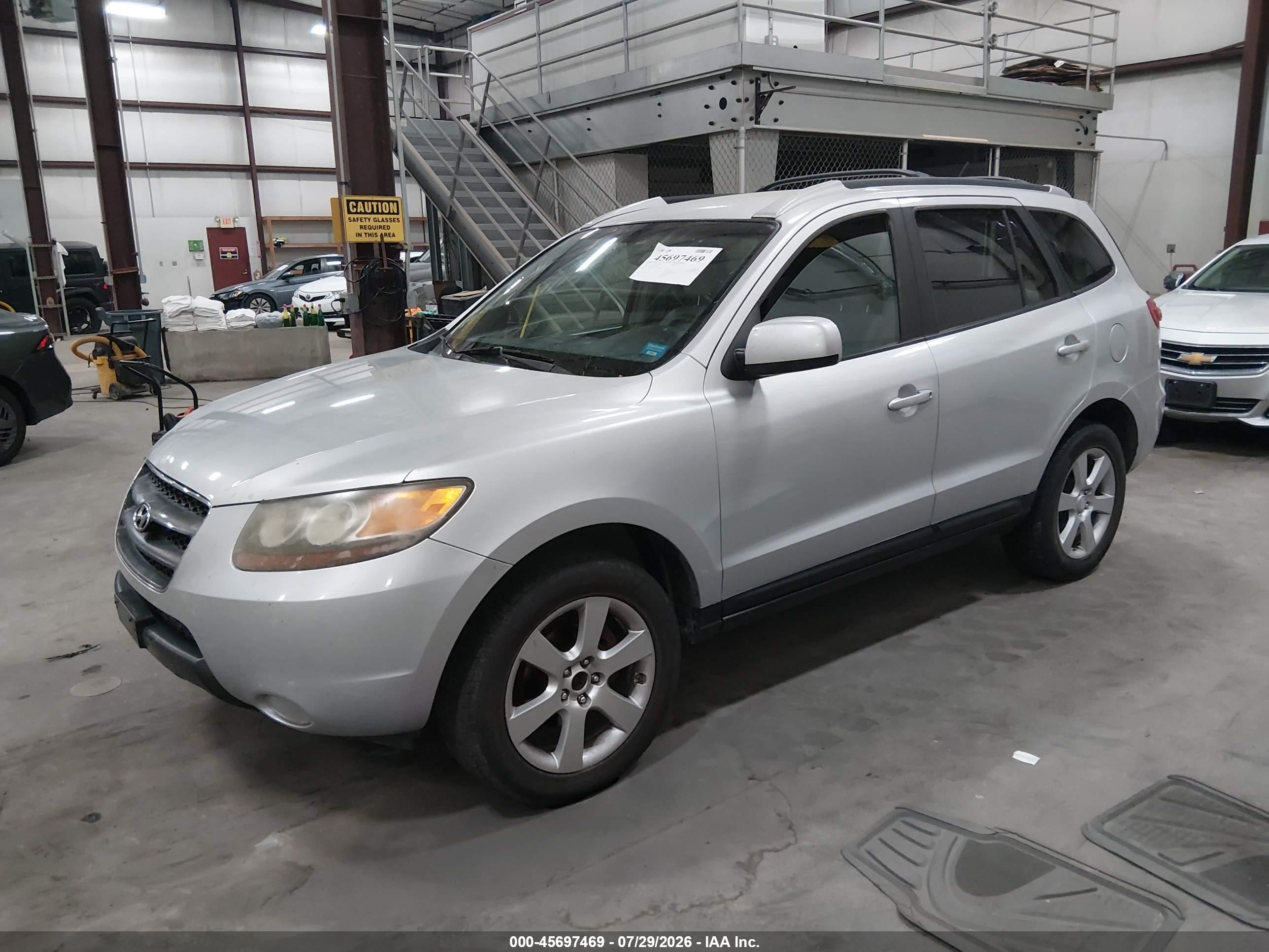 2007 Hyundai Santa Fe Limited/se Silver vin: 5NMSH13E47H008837