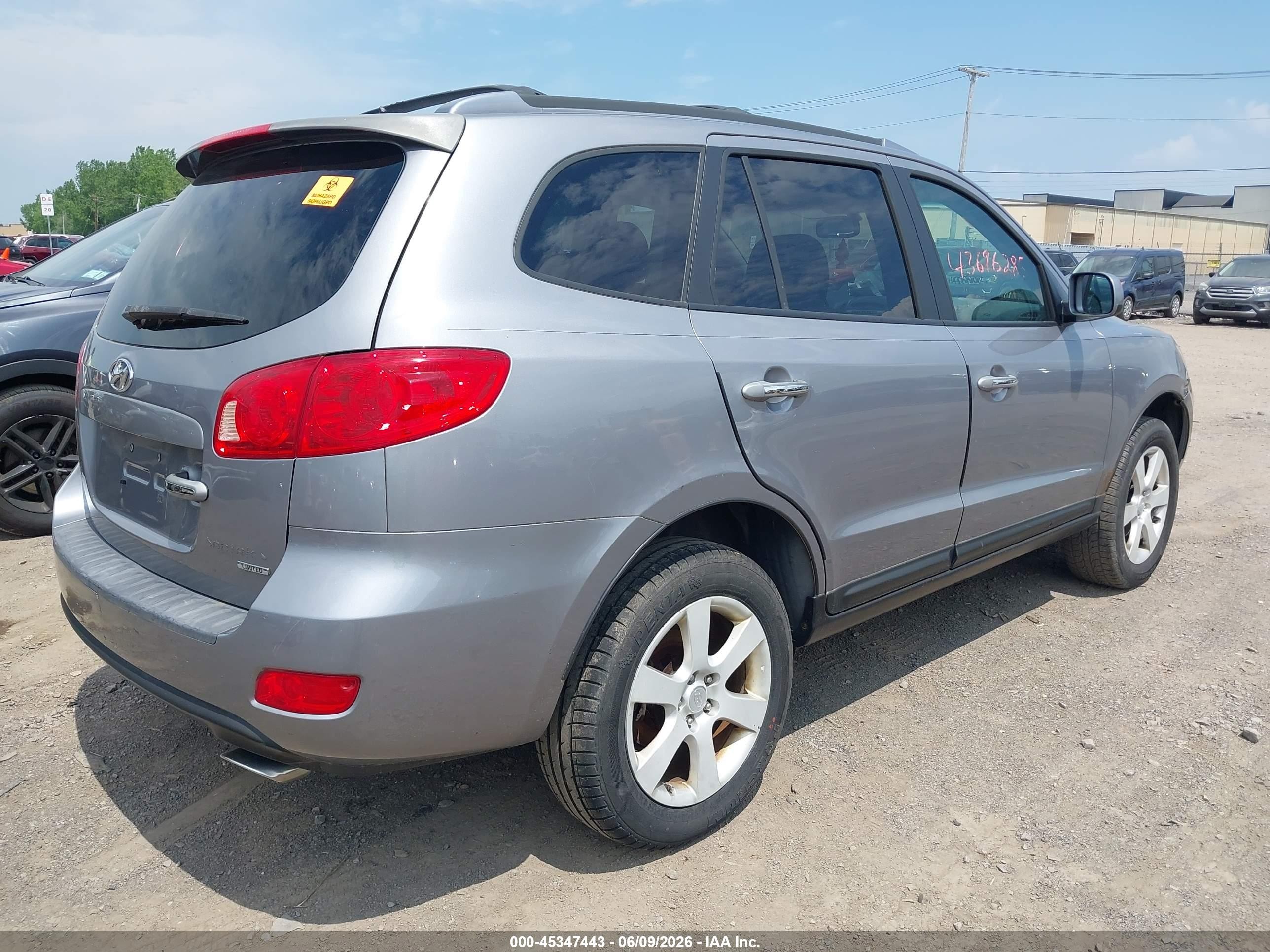 2007 Hyundai Santa Fe Limited/se Серый vin: 5NMSH13E47H018395