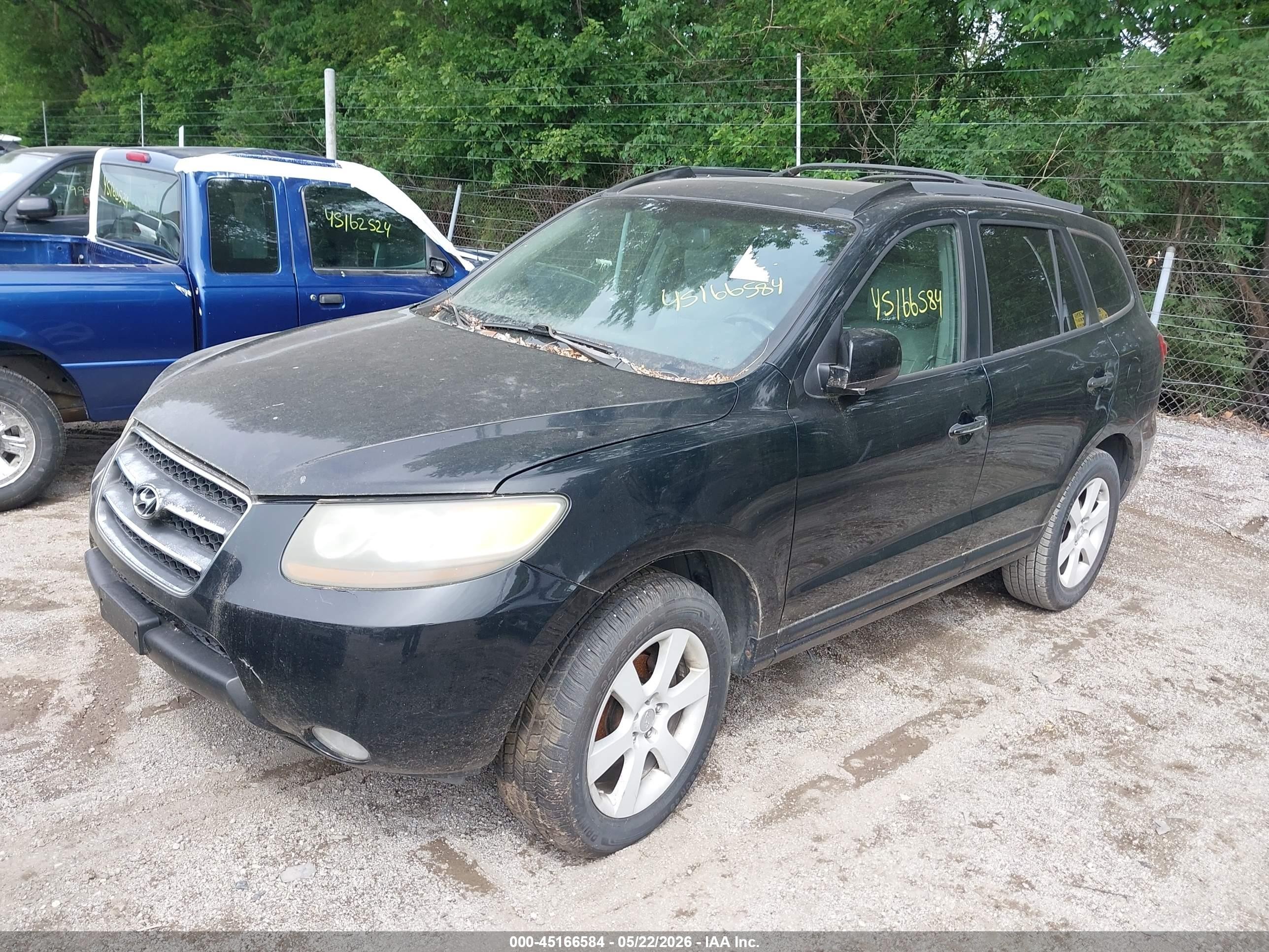 2007 Hyundai Santa Fe Limited/se Black vin: 5NMSH13E47H020387