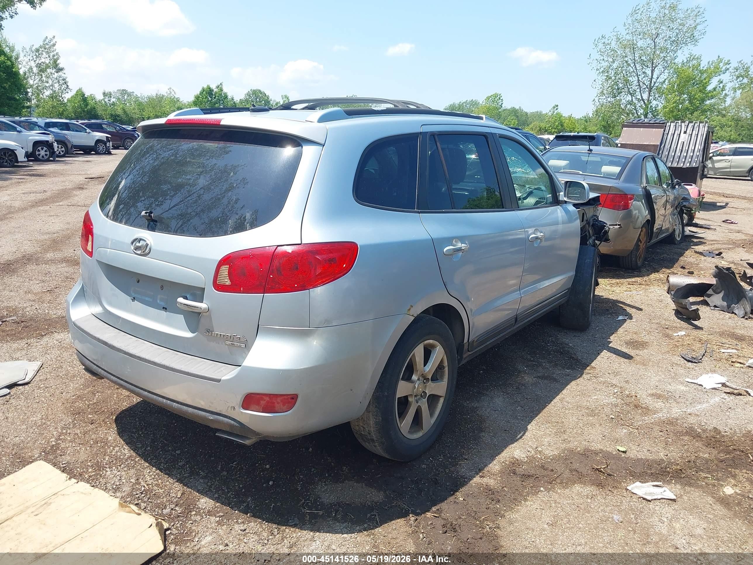 2007 Hyundai Santa Fe Limited/se Серый vin: 5NMSH13E47H043698