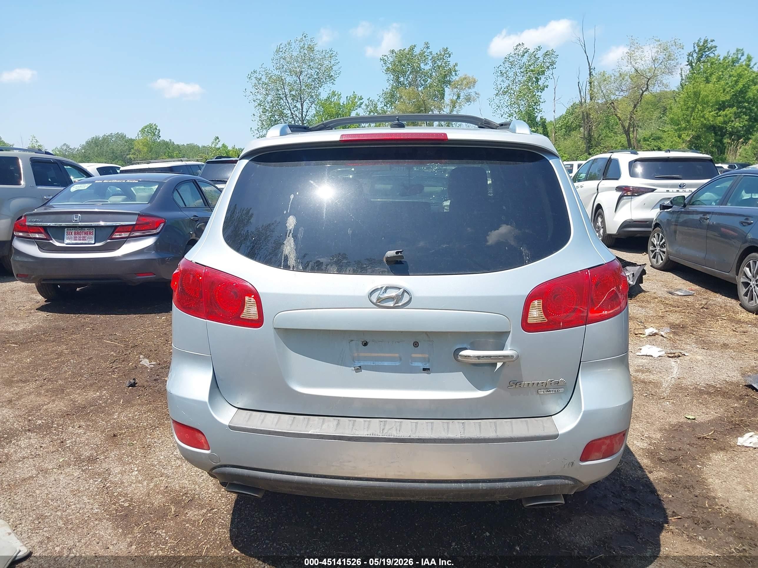 2007 Hyundai Santa Fe Limited/se Серый vin: 5NMSH13E47H043698