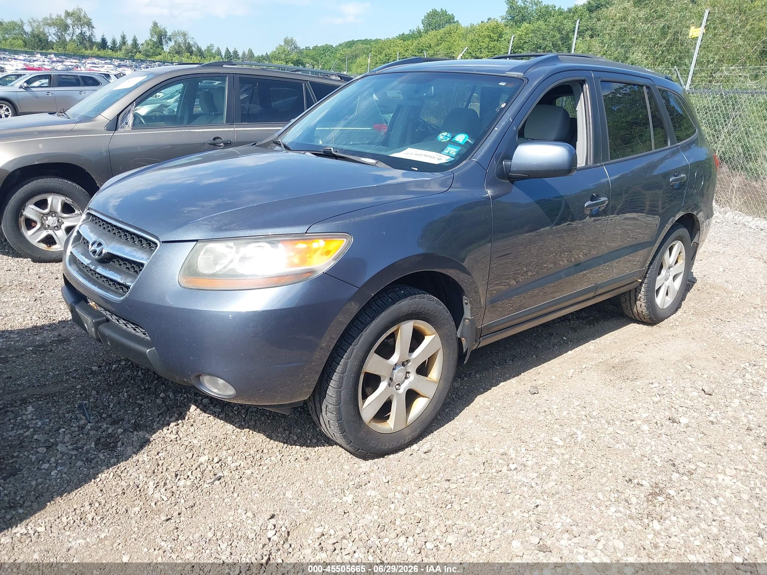 2007 Hyundai Santa Fe Limited/se Gray vin: 5NMSH13E47H064468