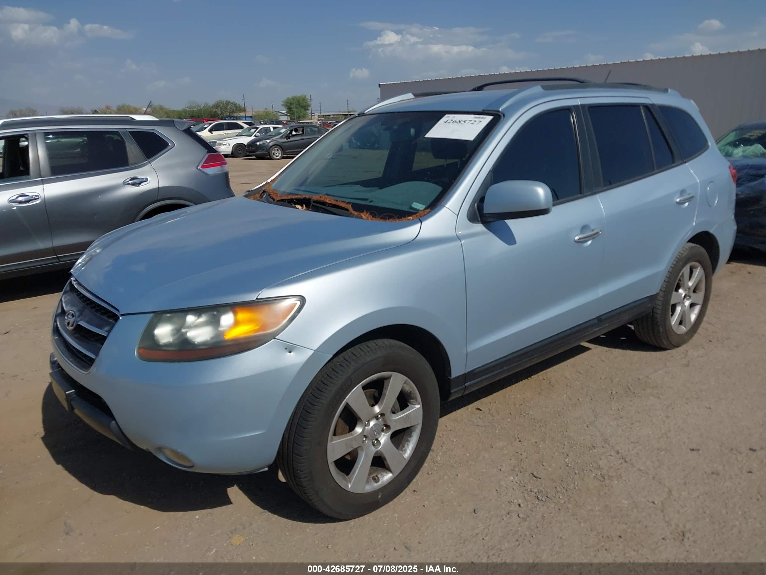 2007 Hyundai Santa Fe Limited/se Light Blue vin: 5NMSH13E47H067774