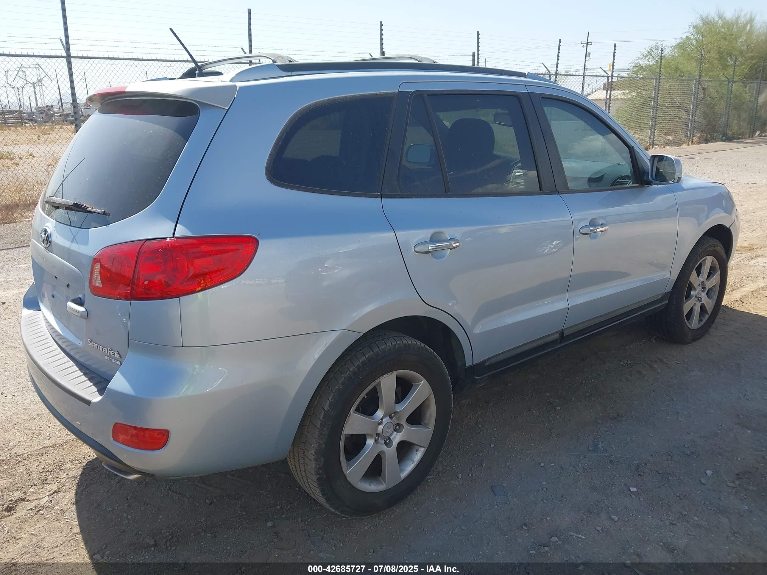 2007 Hyundai Santa Fe Limited/se Light Blue vin: 5NMSH13E47H067774